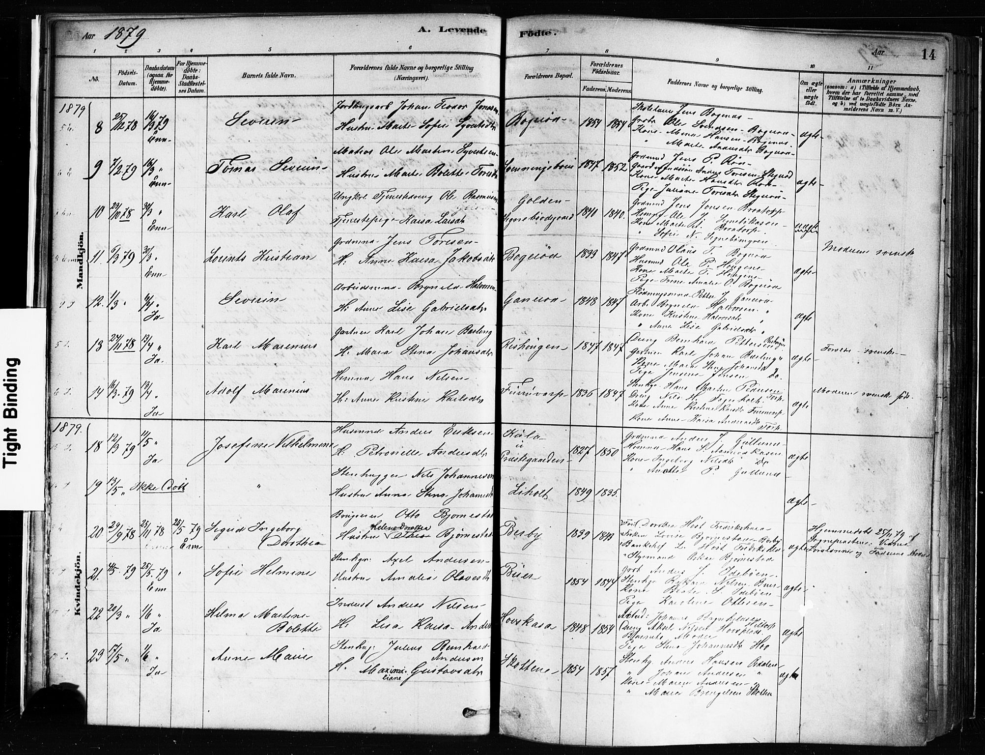 Idd prestekontor Kirkebøker, SAO/A-10911/F/Fc/L0006a: Parish register (official) no. III 6A, 1878-1903, p. 14