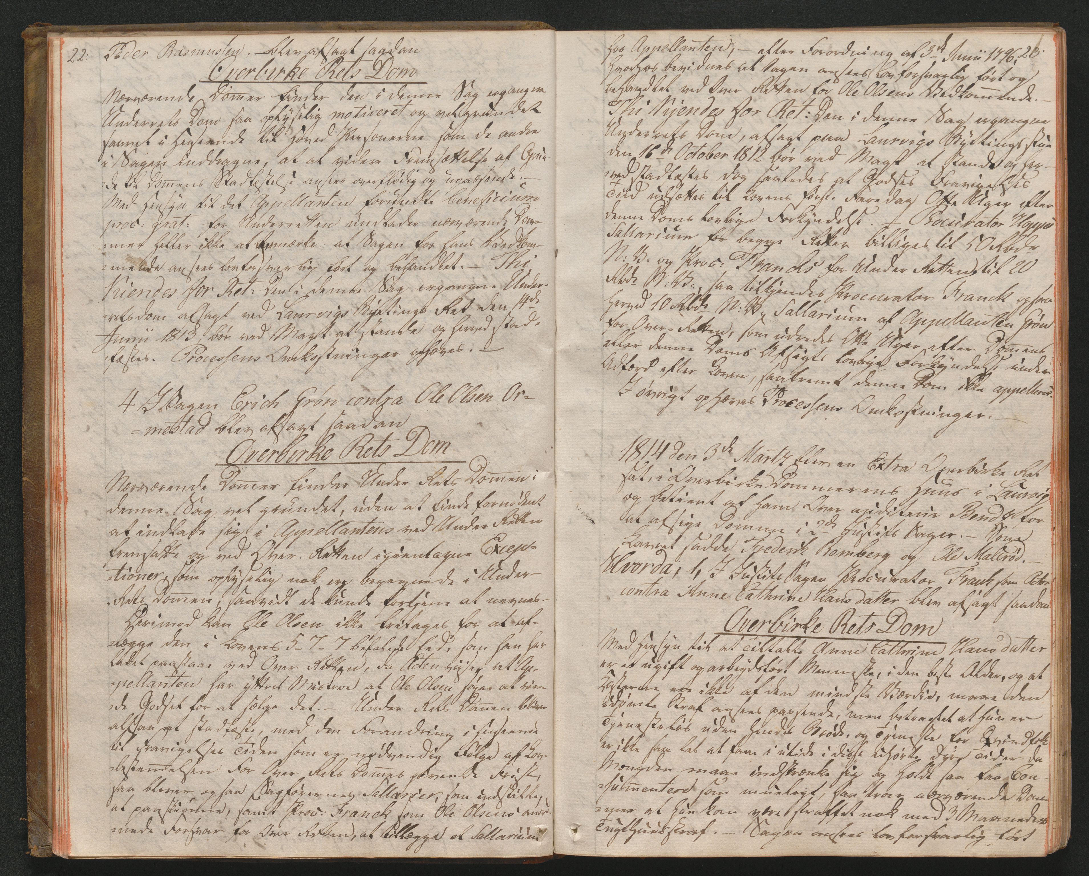 Larvik overbirkerett, AV/SAKO-A-802/F/Fa/L0009: Tingbok, 1813-1821, p. 22-23