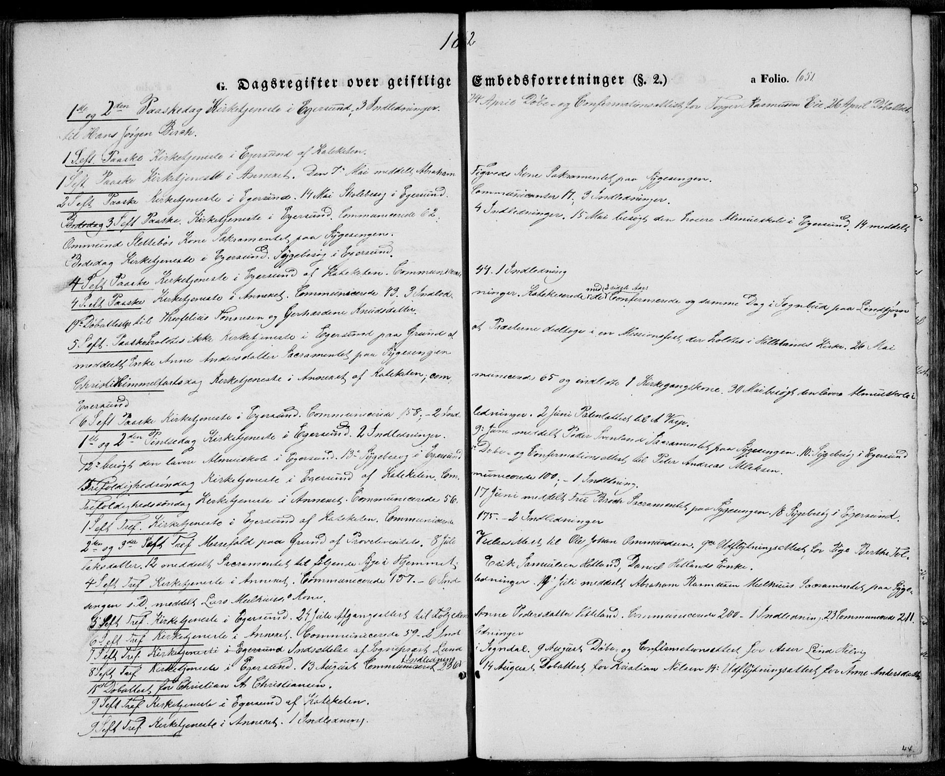 Eigersund sokneprestkontor, AV/SAST-A-101807/S08/L0013: Parish register (official) no. A 12.2, 1850-1865, p. 651