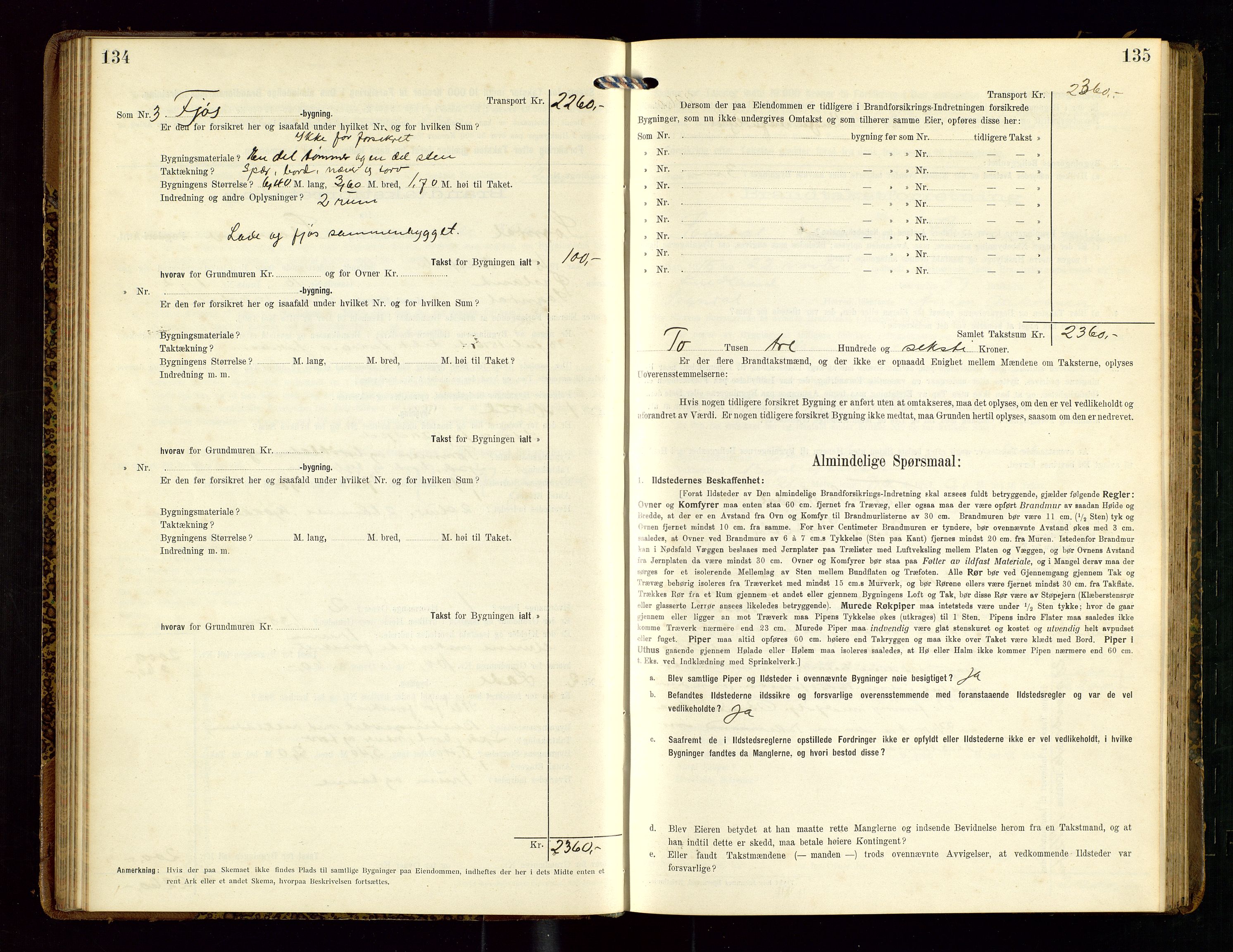 Sokndal lensmannskontor, AV/SAST-A-100417/Gob/L0003: "Brandtakst-Protokol", 1914-1917, p. 134-135