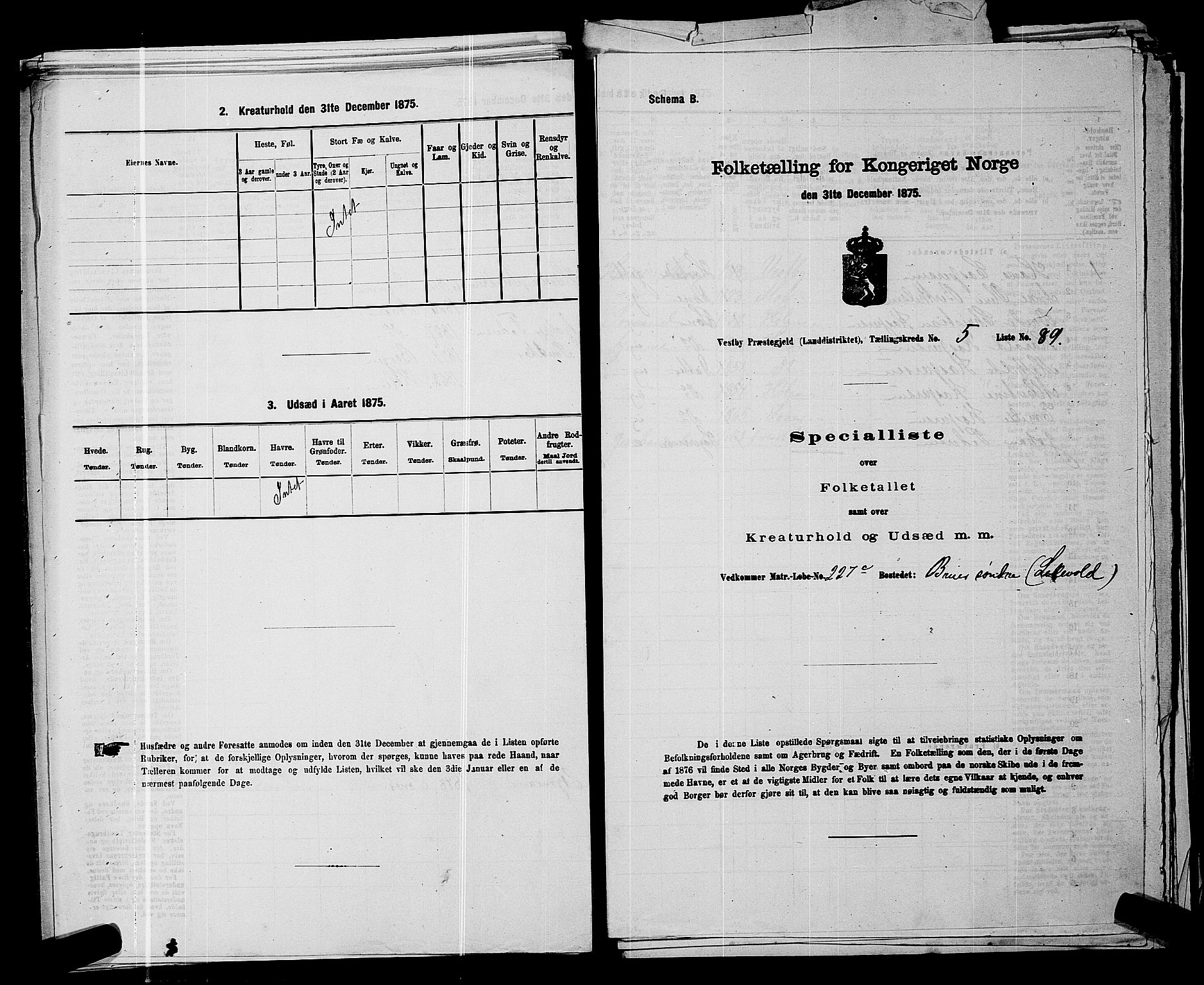 RA, 1875 census for 0211L Vestby/Vestby, Garder og Såner, 1875, p. 887