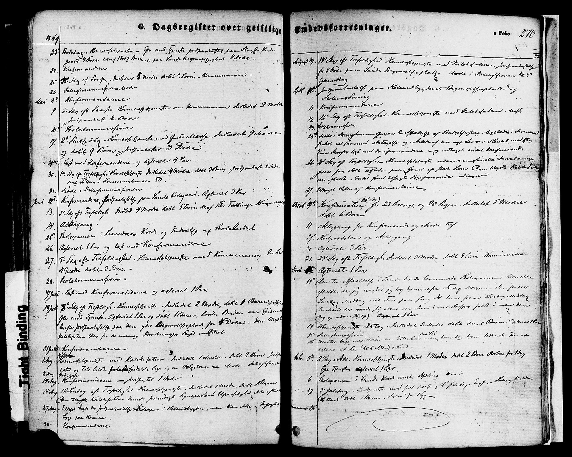 Sand sokneprestkontor, AV/SAST-A-101848/01/III/L0004: Parish register (official) no. A 4, 1859-1880, p. 270