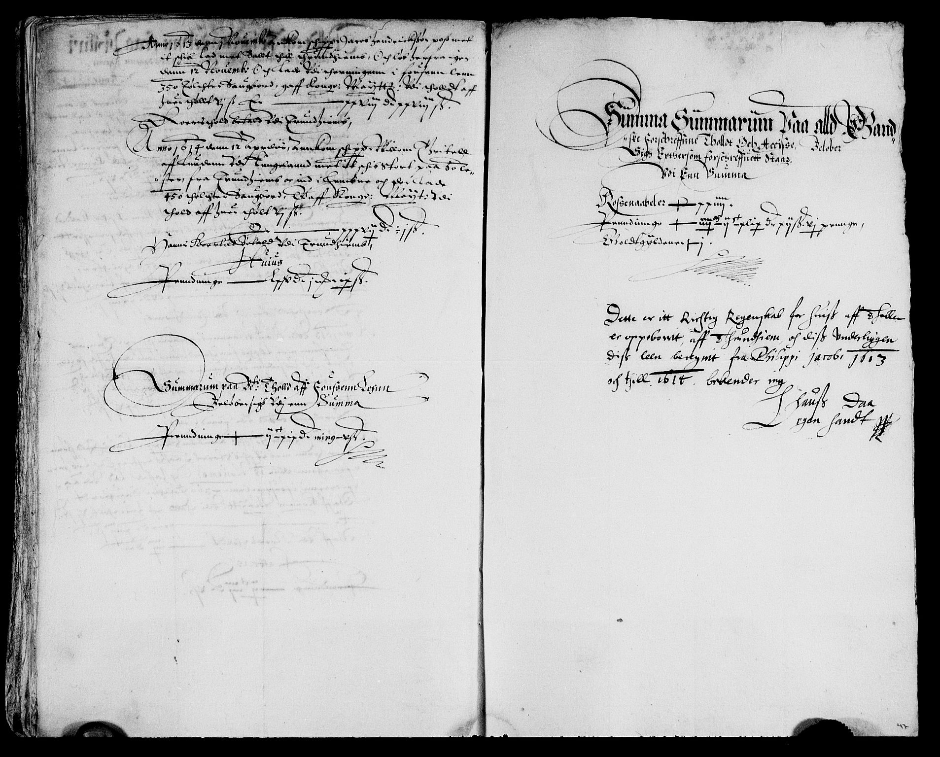 Rentekammeret inntil 1814, Reviderte regnskaper, Lensregnskaper, AV/RA-EA-5023/R/Rb/Rbw/L0011: Trondheim len, 1609-1614