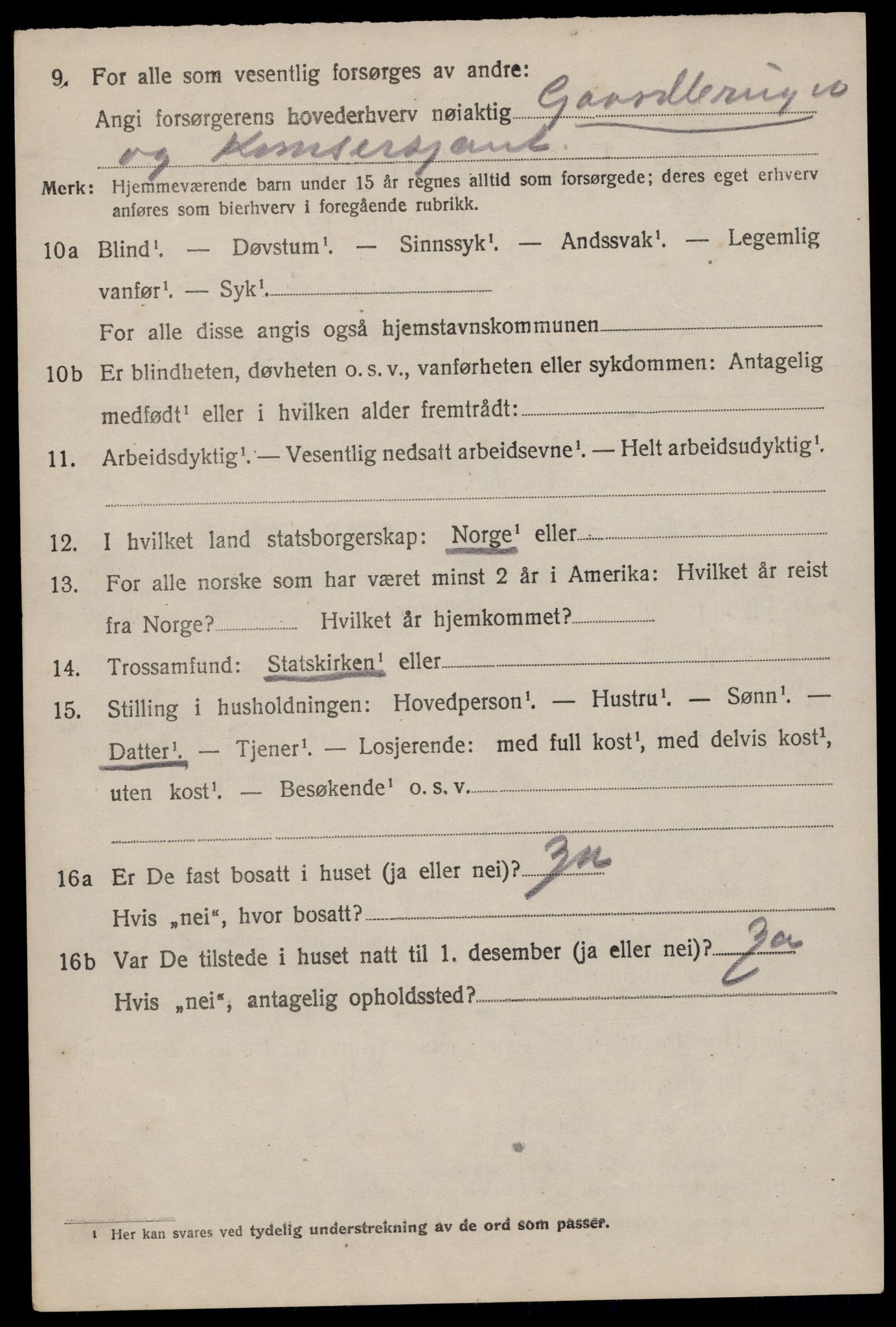 SAST, 1920 census for Varhaug, 1920, p. 1992