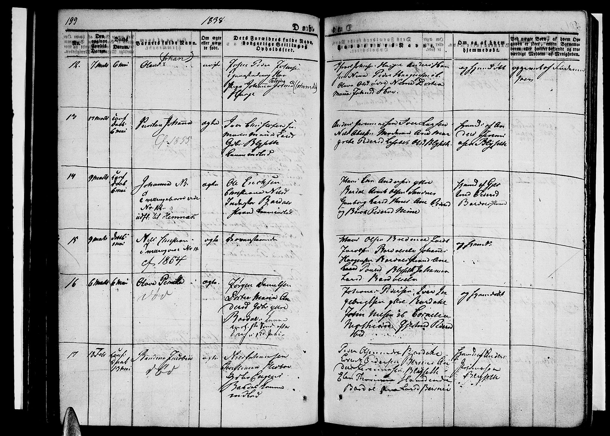 Ministerialprotokoller, klokkerbøker og fødselsregistre - Nordland, AV/SAT-A-1459/838/L0548: Parish register (official) no. 838A06, 1829-1839, p. 199-200