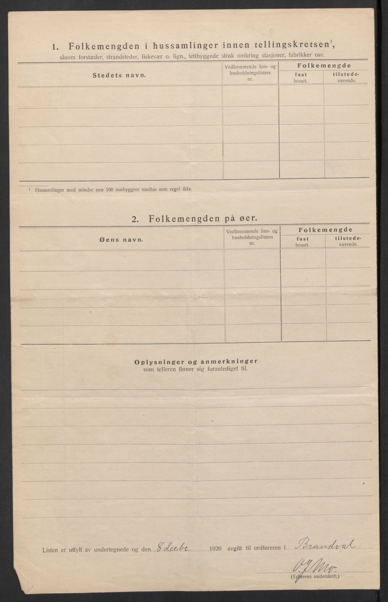 SAH, 1920 census for Brandval, 1920, p. 16