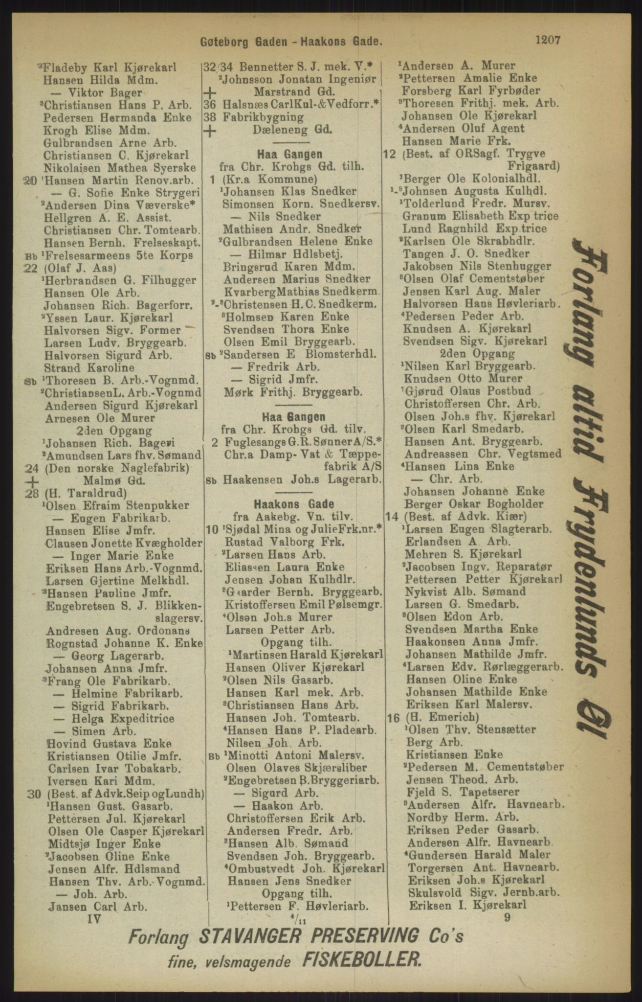 Kristiania/Oslo adressebok, PUBL/-, 1911, p. 1207