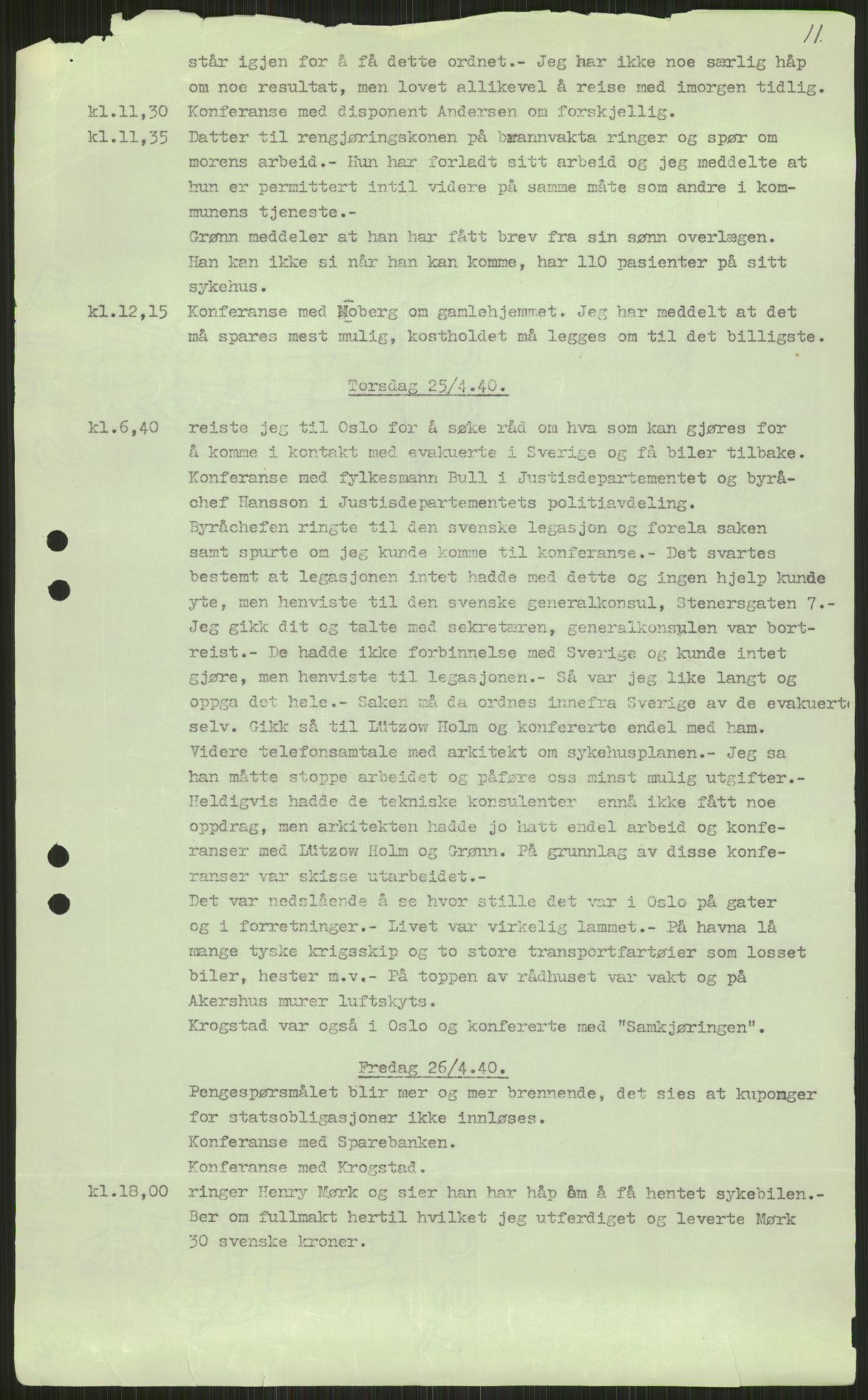 Forsvaret, Forsvarets krigshistoriske avdeling, AV/RA-RAFA-2017/Y/Ya/L0013: II-C-11-31 - Fylkesmenn.  Rapporter om krigsbegivenhetene 1940., 1940, p. 77