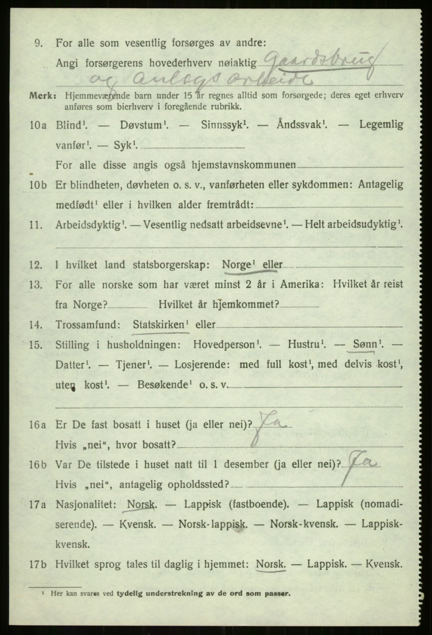 SATØ, 1920 census for Balsfjord, 1920, p. 3243
