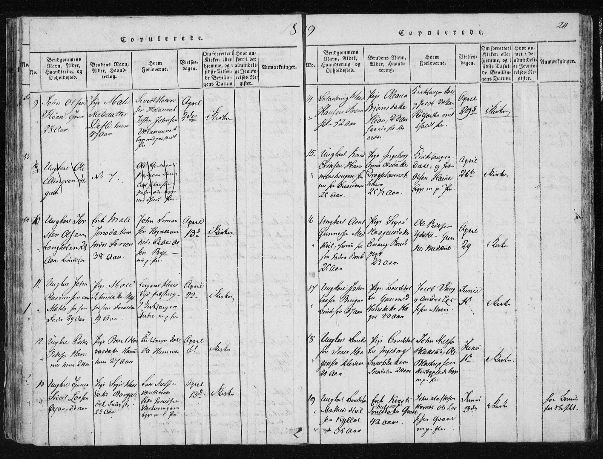 Ministerialprotokoller, klokkerbøker og fødselsregistre - Nord-Trøndelag, SAT/A-1458/709/L0061: Parish register (official) no. 709A08 /1, 1815-1819, p. 211