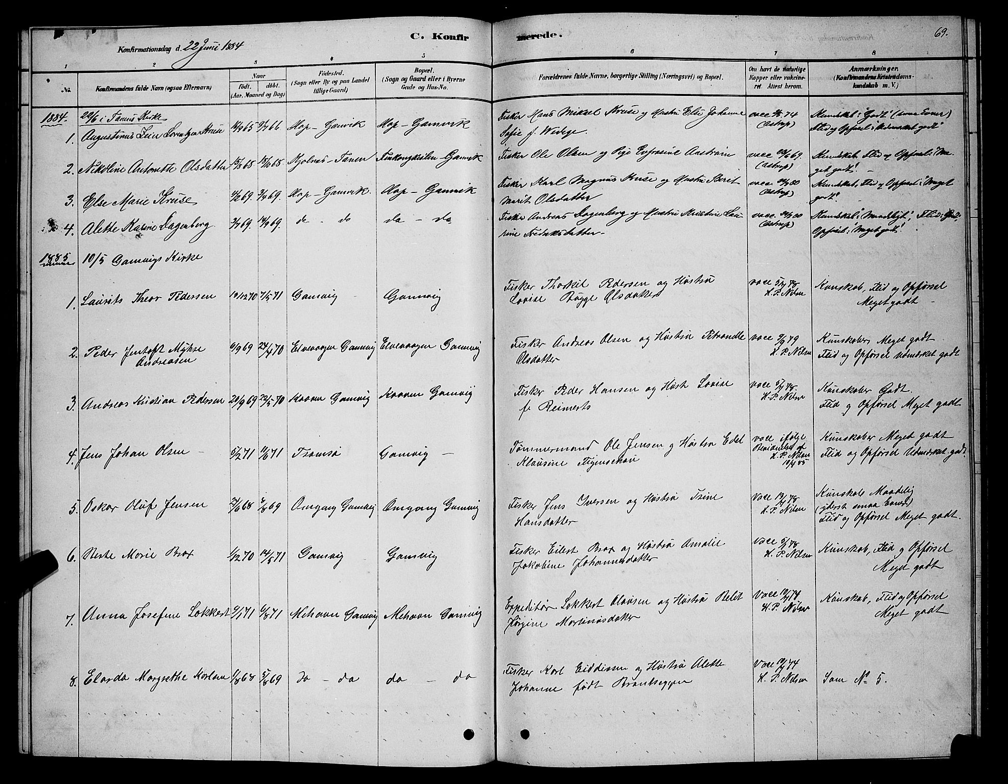 Tana sokneprestkontor, SATØ/S-1334/H/Hb/L0005klokker: Parish register (copy) no. 5, 1878-1891, p. 69