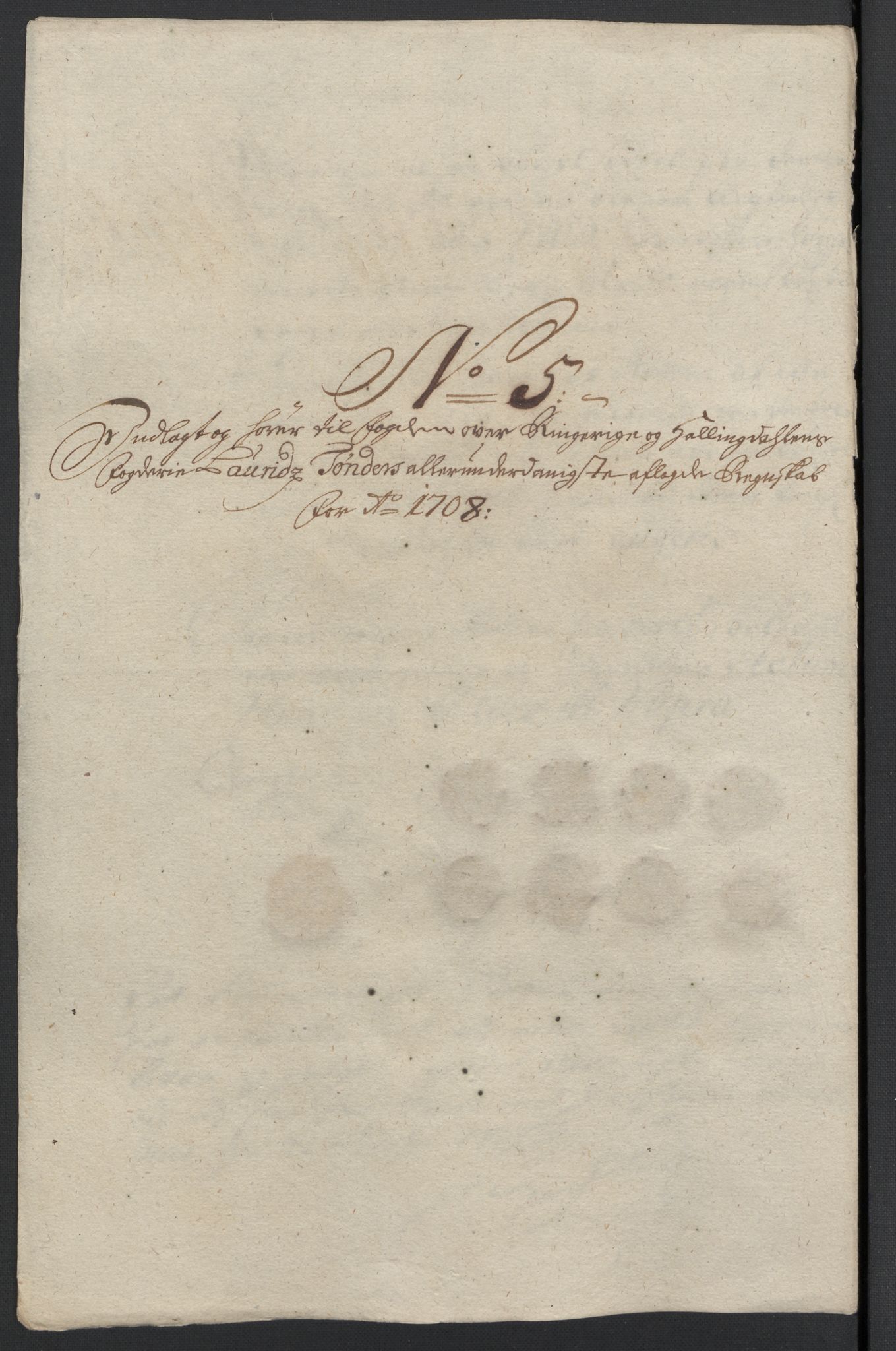 Rentekammeret inntil 1814, Reviderte regnskaper, Fogderegnskap, AV/RA-EA-4092/R22/L1467: Fogderegnskap Ringerike, Hallingdal og Buskerud, 1708, p. 133