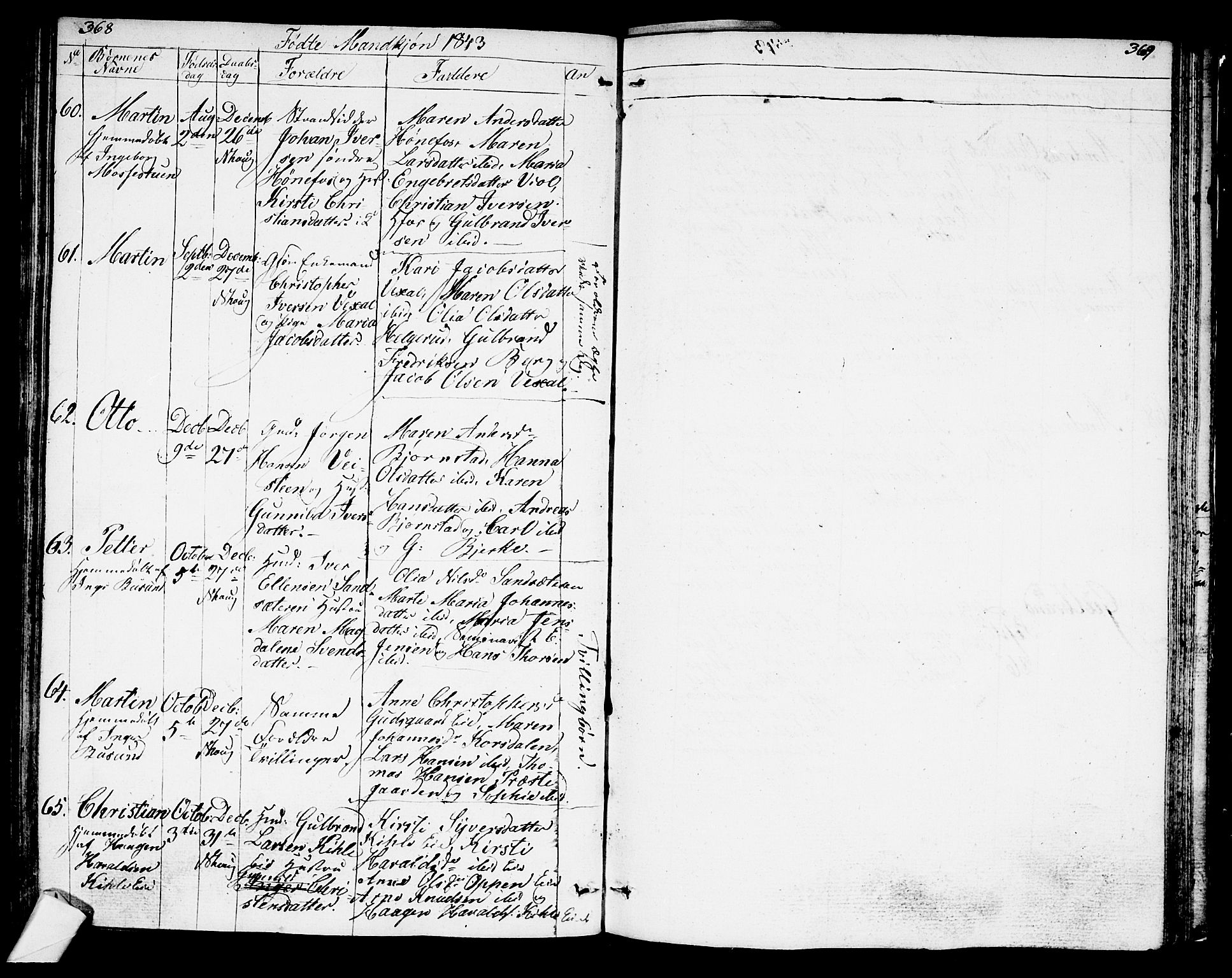 Norderhov kirkebøker, AV/SAKO-A-237/G/Ga/L0004: Parish register (copy) no. I 4, 1824-1849, p. 368-369