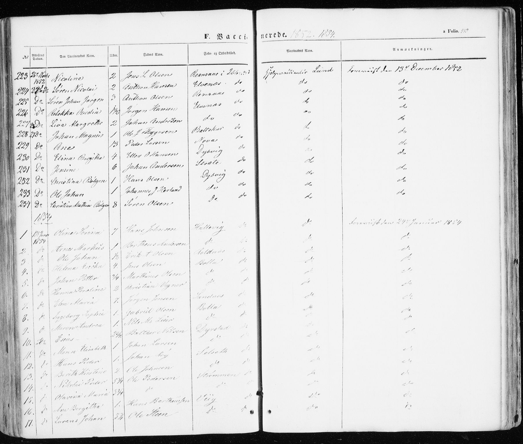 Ibestad sokneprestembete, AV/SATØ-S-0077/H/Ha/Haa/L0008kirke: Parish register (official) no. 8, 1850-1859, p. 550