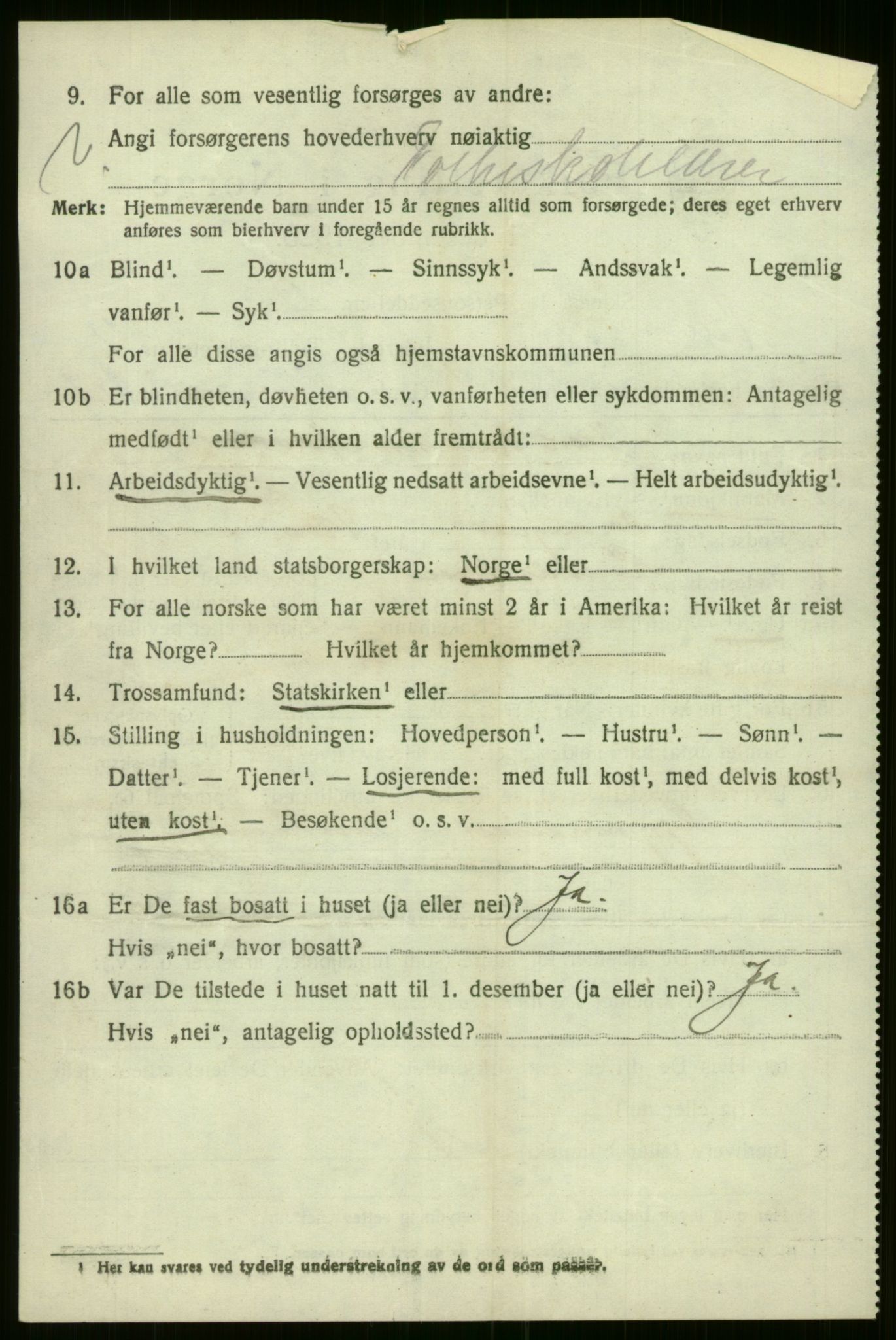 SAB, 1920 census for Voss, 1920, p. 7658