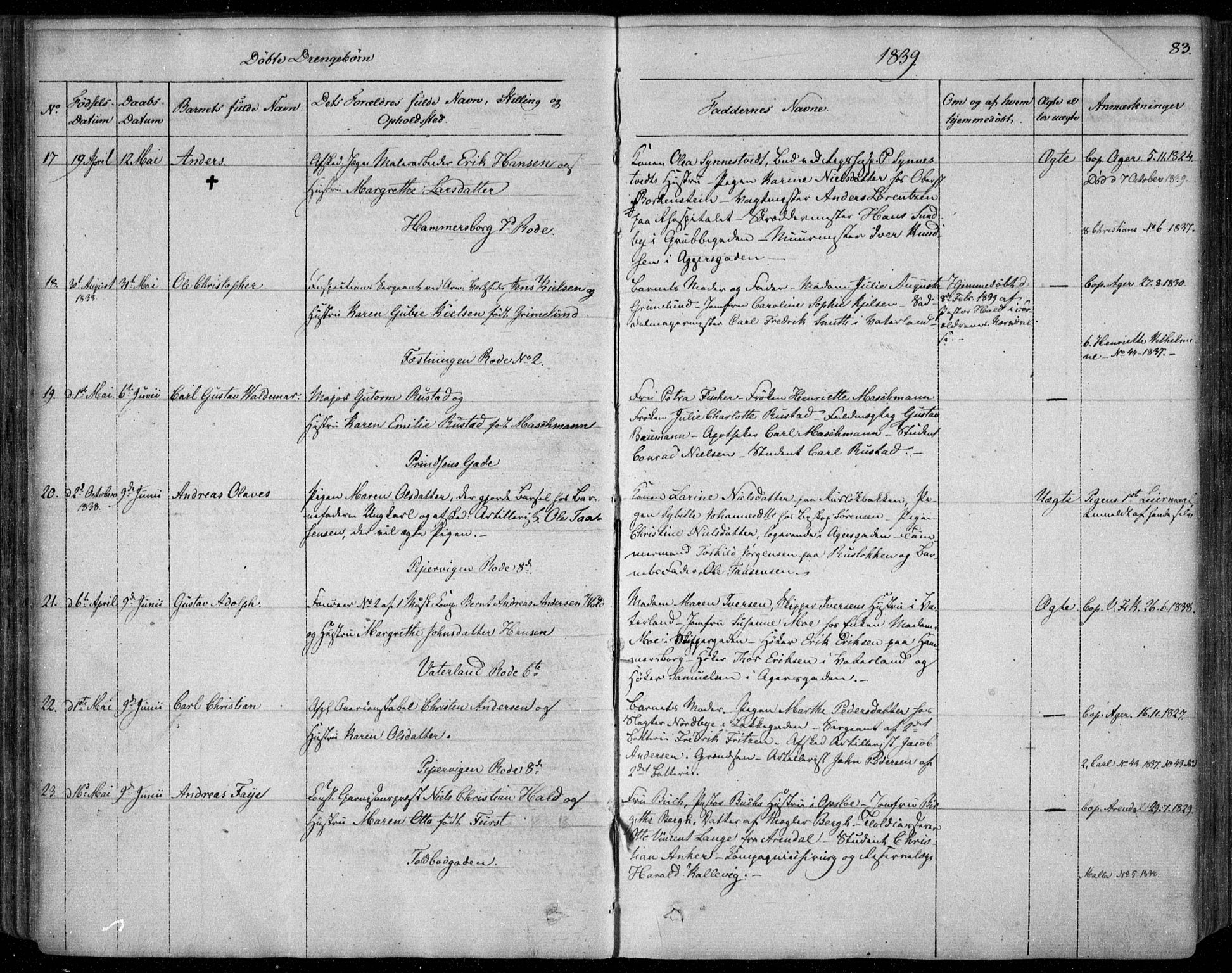 Garnisonsmenigheten Kirkebøker, AV/SAO-A-10846/F/Fa/L0006: Parish register (official) no. 6, 1828-1841, p. 83