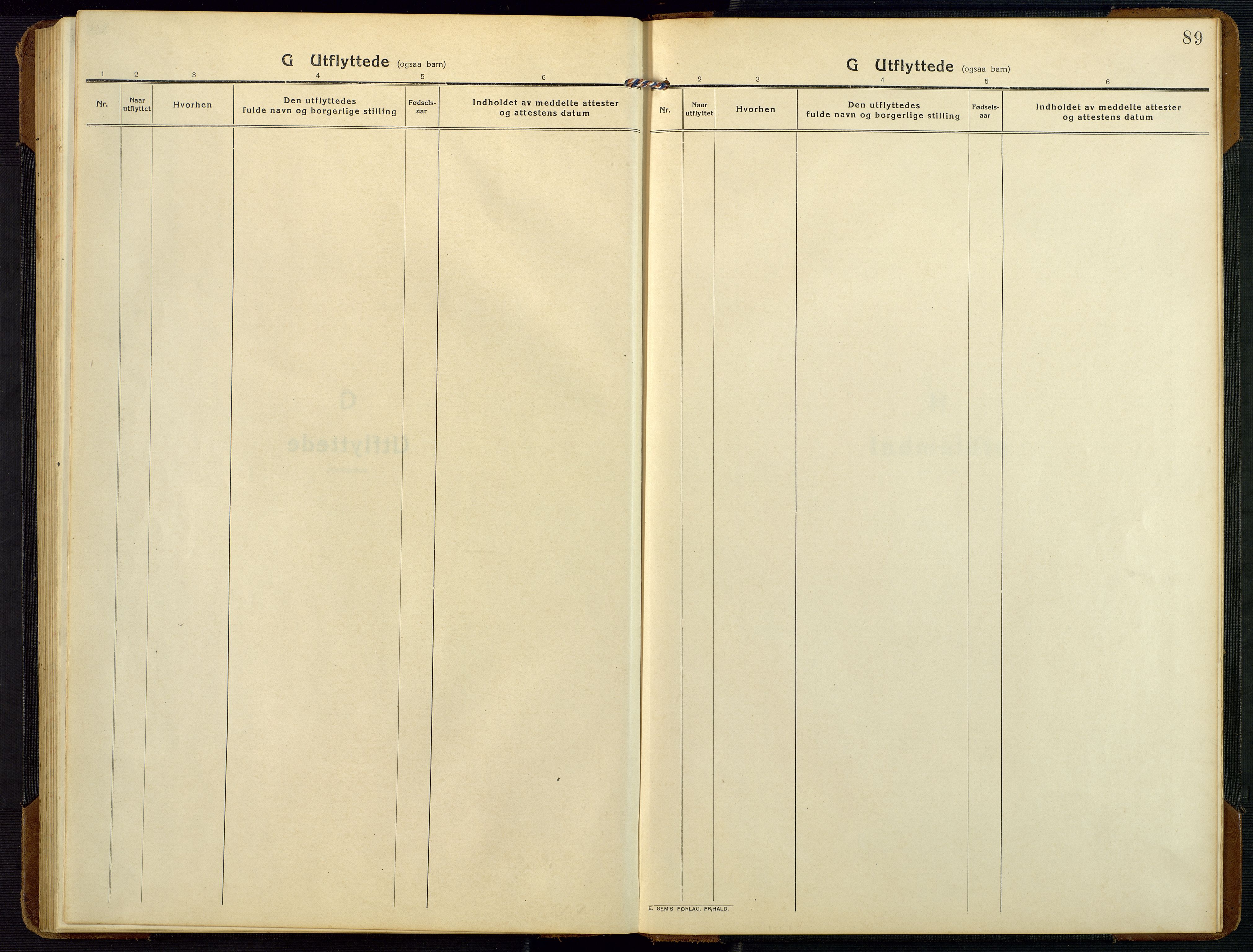 Bygland sokneprestkontor, AV/SAK-1111-0006/F/Fb/Fbc/L0003: Parish register (copy) no. B 3, 1916-1975, p. 89