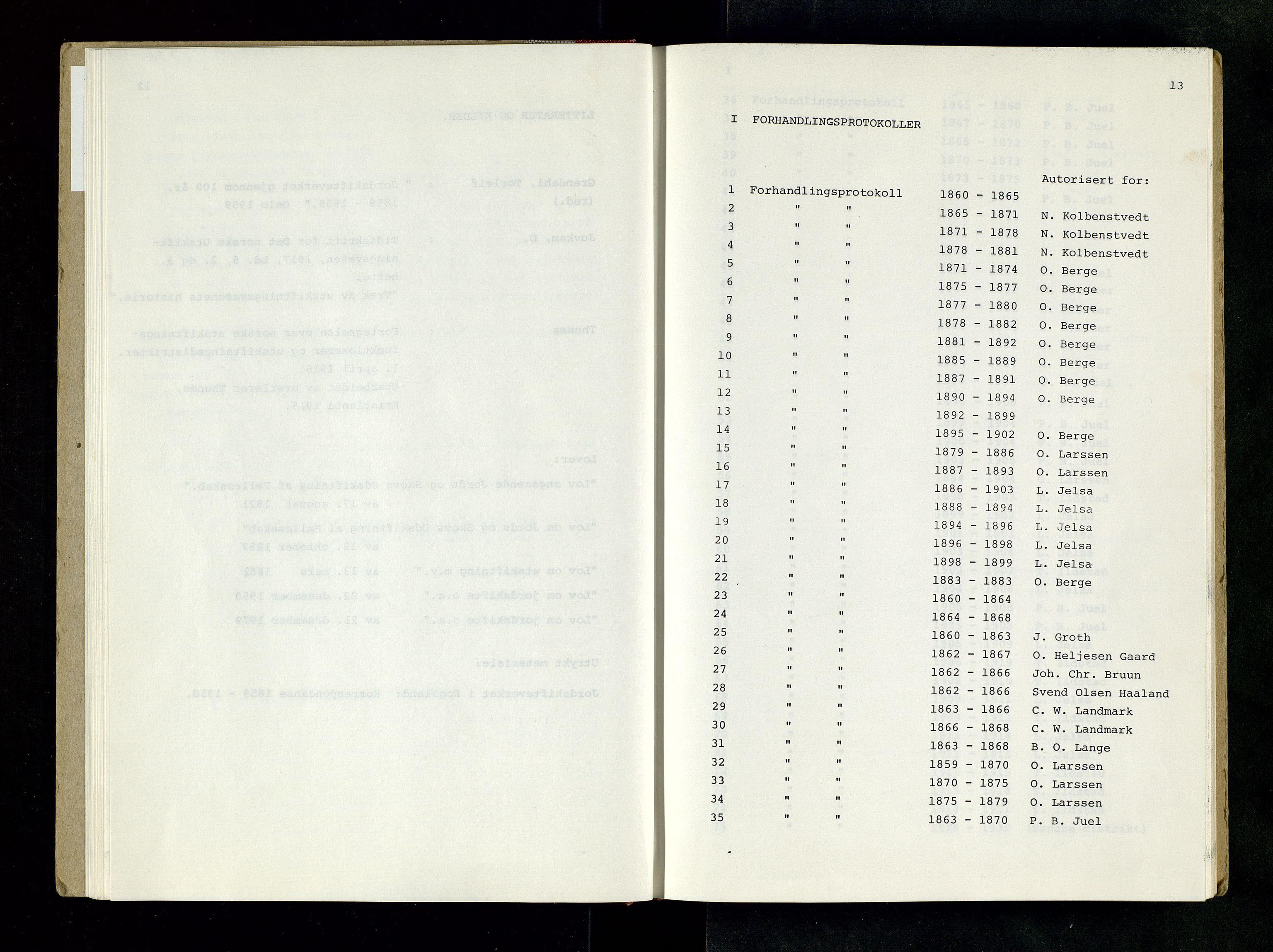Rogaland jordskifterett, SAST/A-102426/Oaa/L0001: Katalog og register, 1859-1974, p. 13
