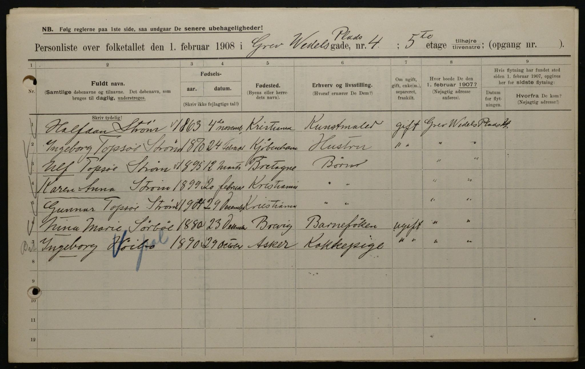 OBA, Municipal Census 1908 for Kristiania, 1908, p. 26901