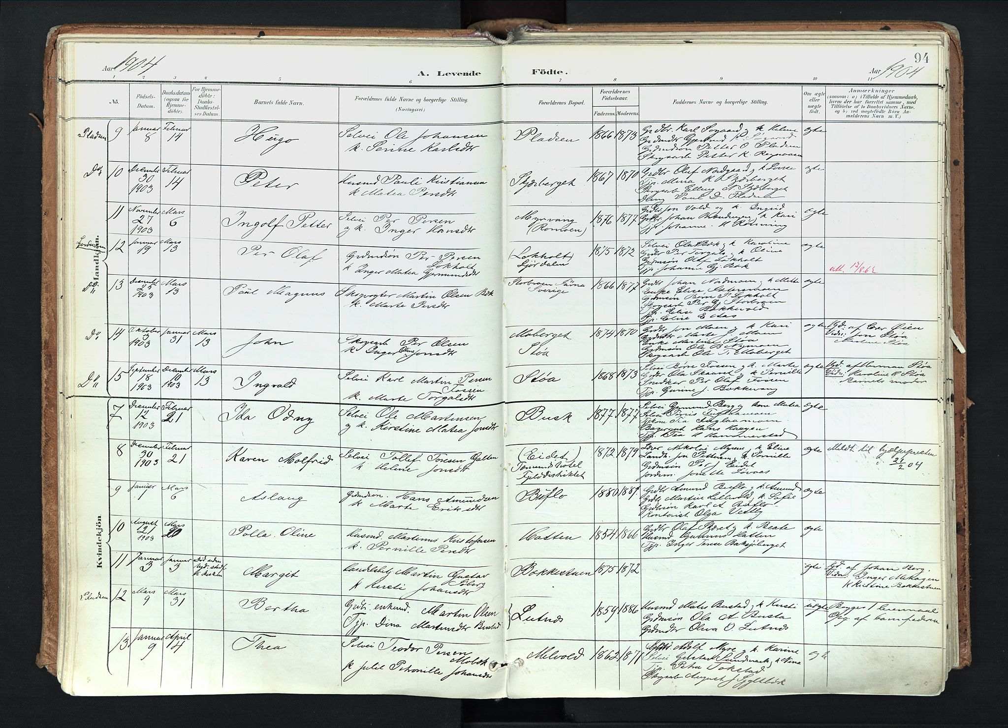 Trysil prestekontor, AV/SAH-PREST-046/H/Ha/Haa/L0012: Parish register (official) no. 12, 1898-1917, p. 94