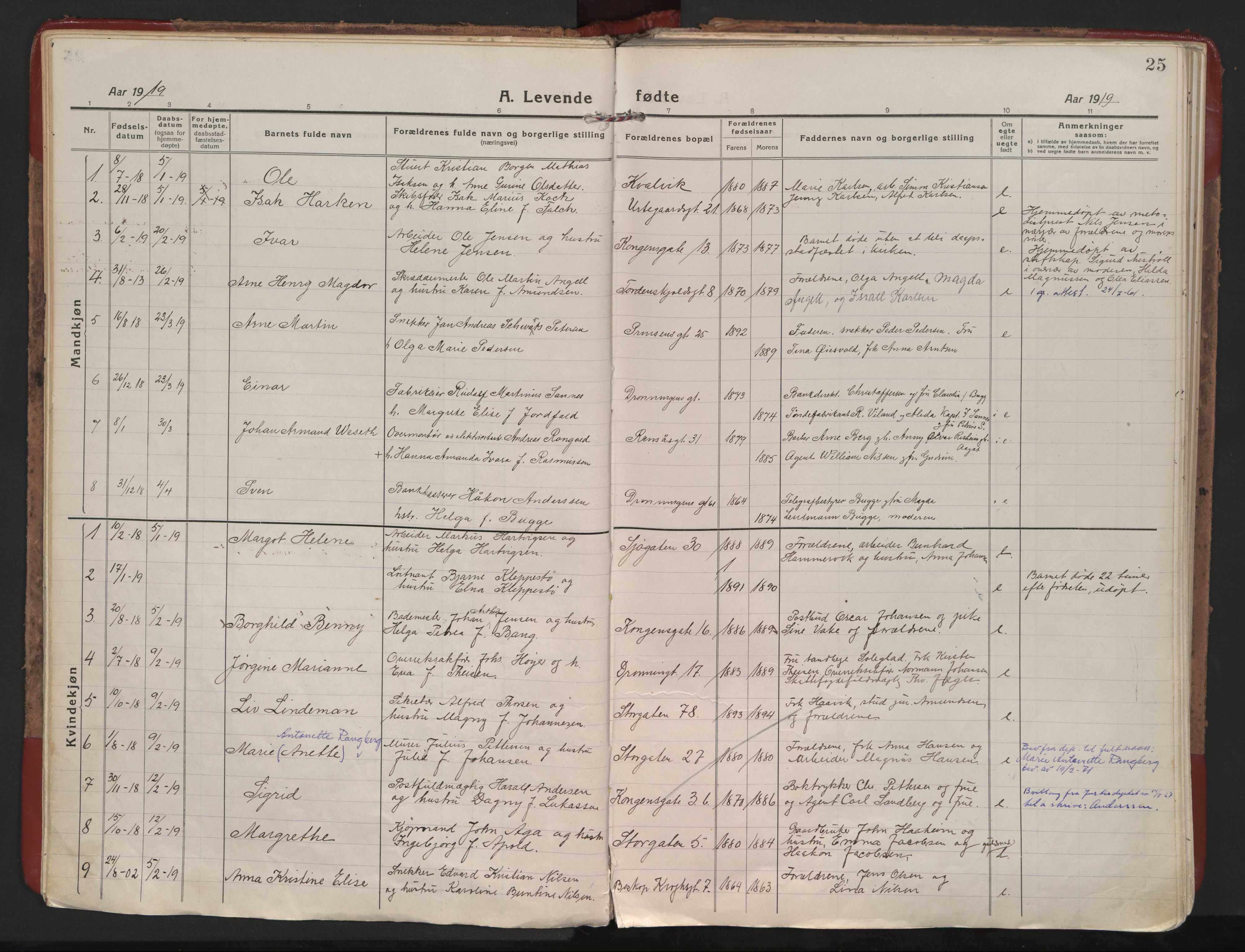 Ministerialprotokoller, klokkerbøker og fødselsregistre - Nordland, SAT/A-1459/801/L0017: Parish register (official) no. 801A17, 1917-1930, p. 25
