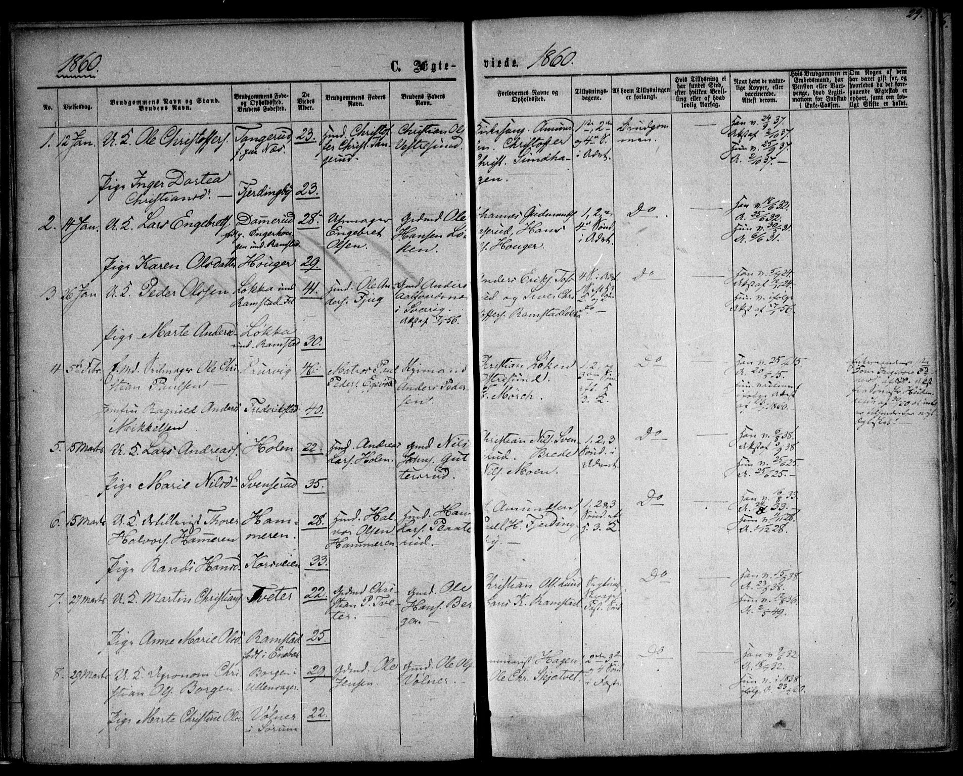 Fet prestekontor Kirkebøker, AV/SAO-A-10370a/F/Fa/L0012: Parish register (official) no. I 12, 1860-1866, p. 29