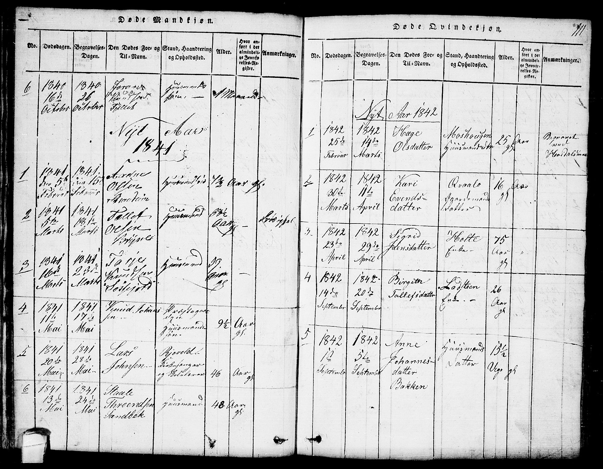 Lårdal kirkebøker, SAKO/A-284/G/Ga/L0001: Parish register (copy) no. I 1, 1815-1861, p. 111