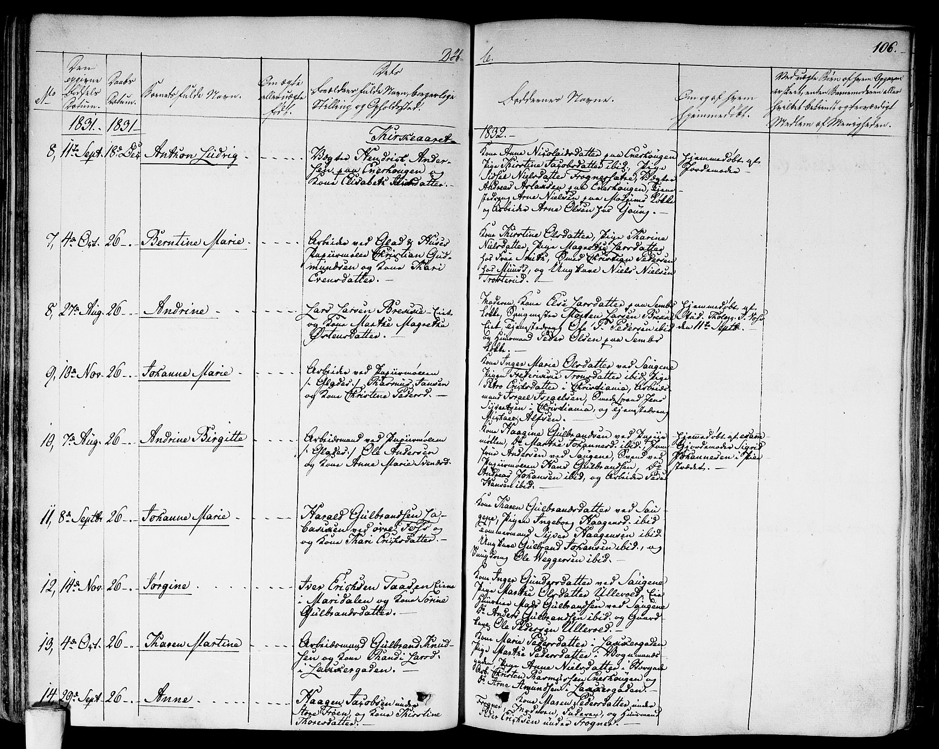 Aker prestekontor kirkebøker, AV/SAO-A-10861/F/L0013: Parish register (official) no. 13, 1828-1837, p. 106