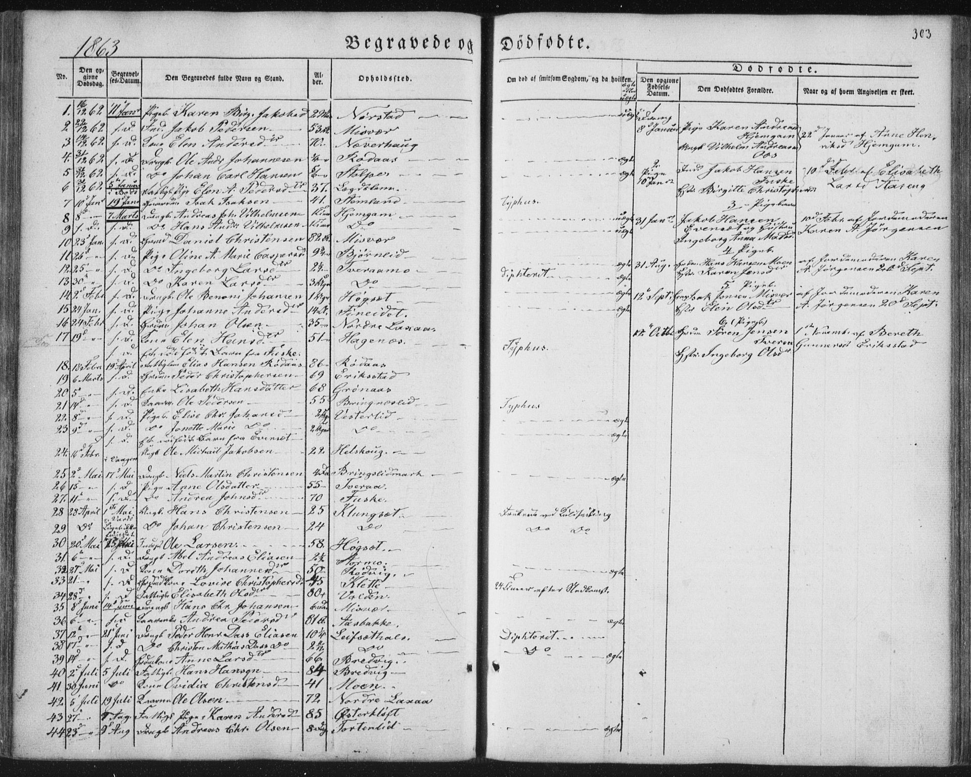 Ministerialprotokoller, klokkerbøker og fødselsregistre - Nordland, AV/SAT-A-1459/852/L0738: Parish register (official) no. 852A08, 1849-1865, p. 303