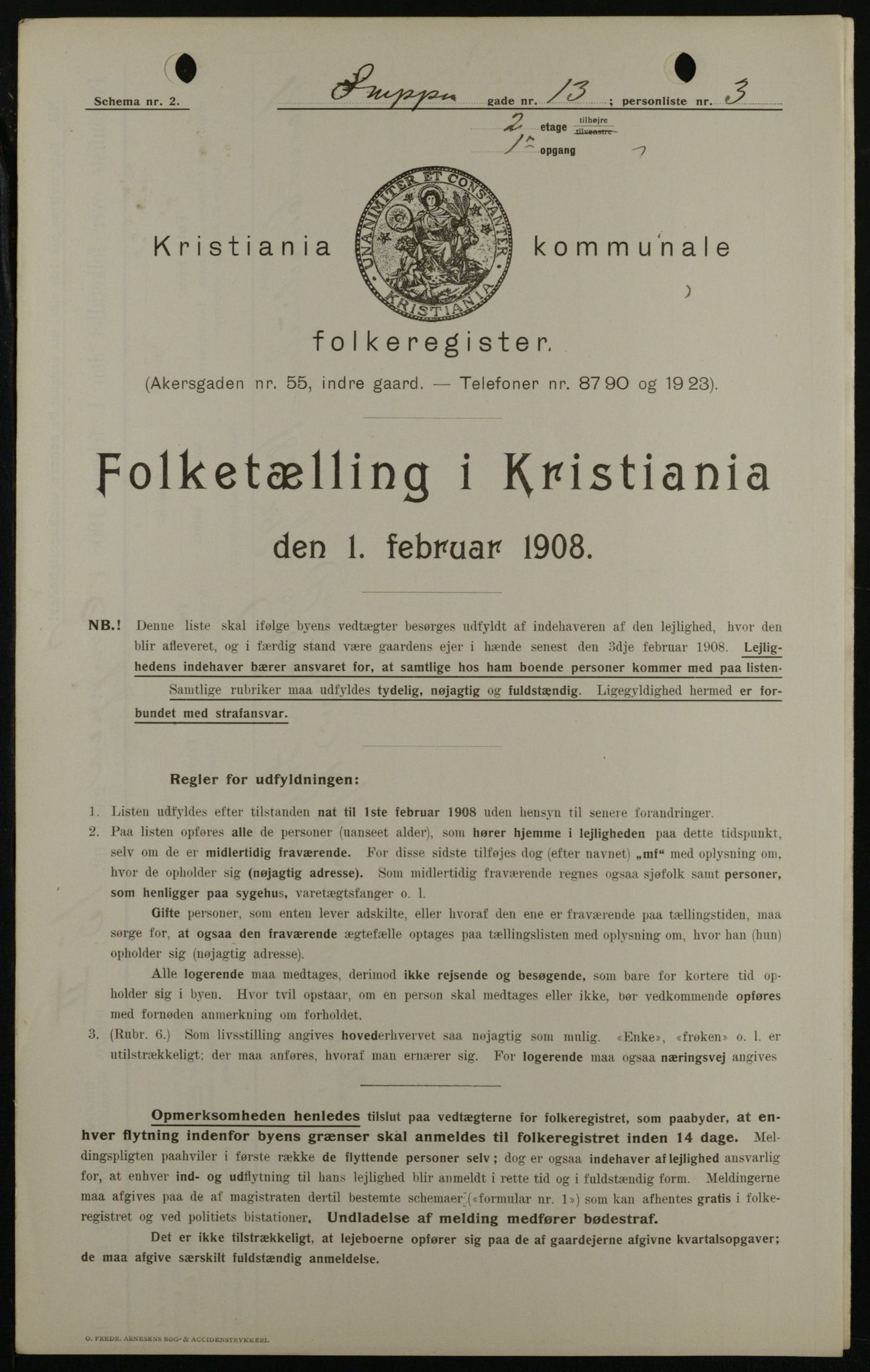 OBA, Municipal Census 1908 for Kristiania, 1908, p. 88271