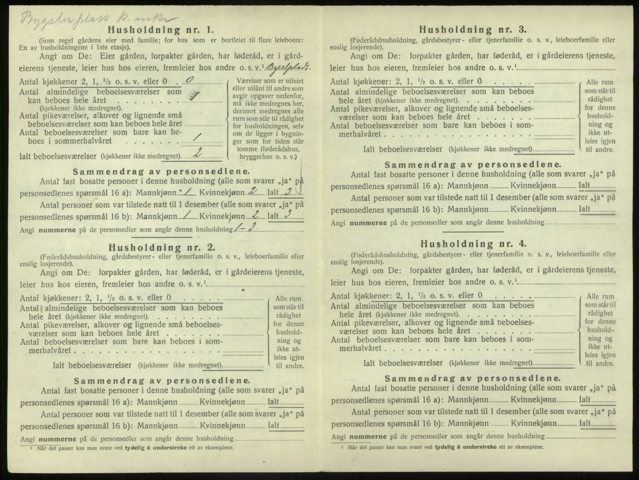 SAB, 1920 census for Vevring, 1920, p. 293