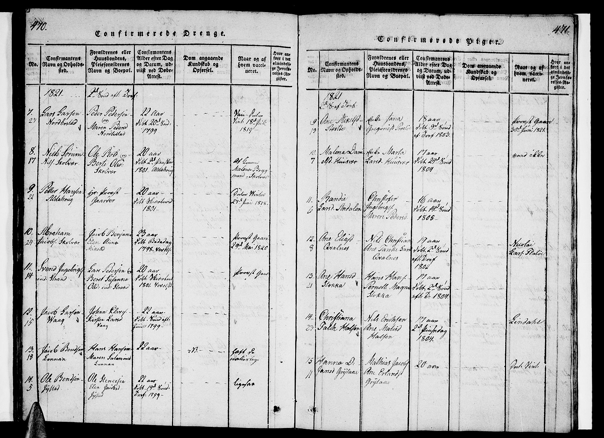 Ministerialprotokoller, klokkerbøker og fødselsregistre - Nordland, AV/SAT-A-1459/830/L0457: Parish register (copy) no. 830C01 /1, 1820-1842, p. 470-471