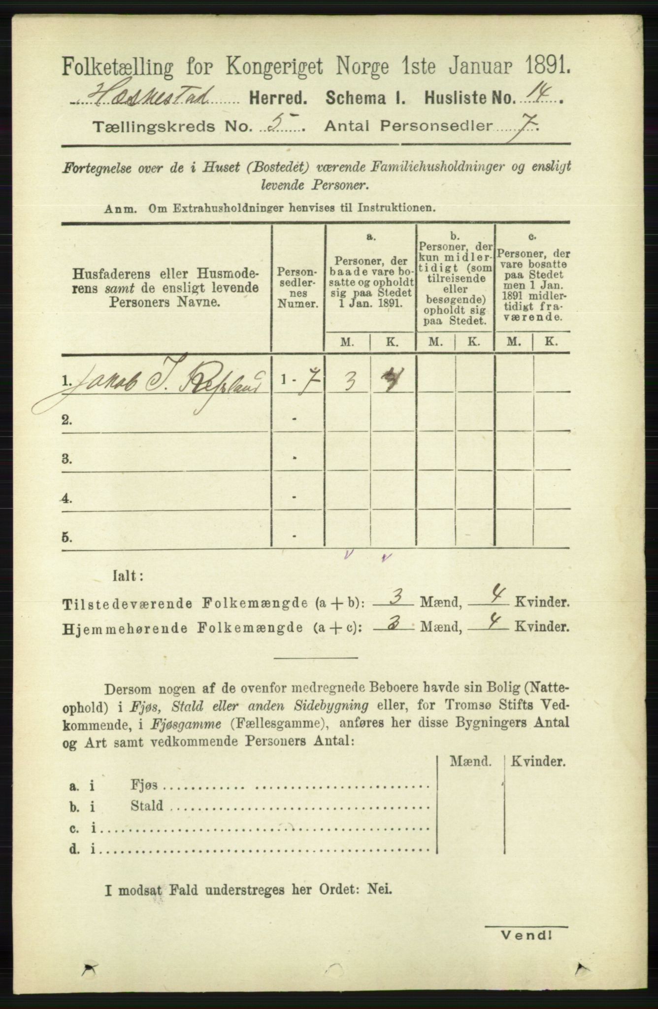 RA, 1891 census for 1113 Heskestad, 1891, p. 859