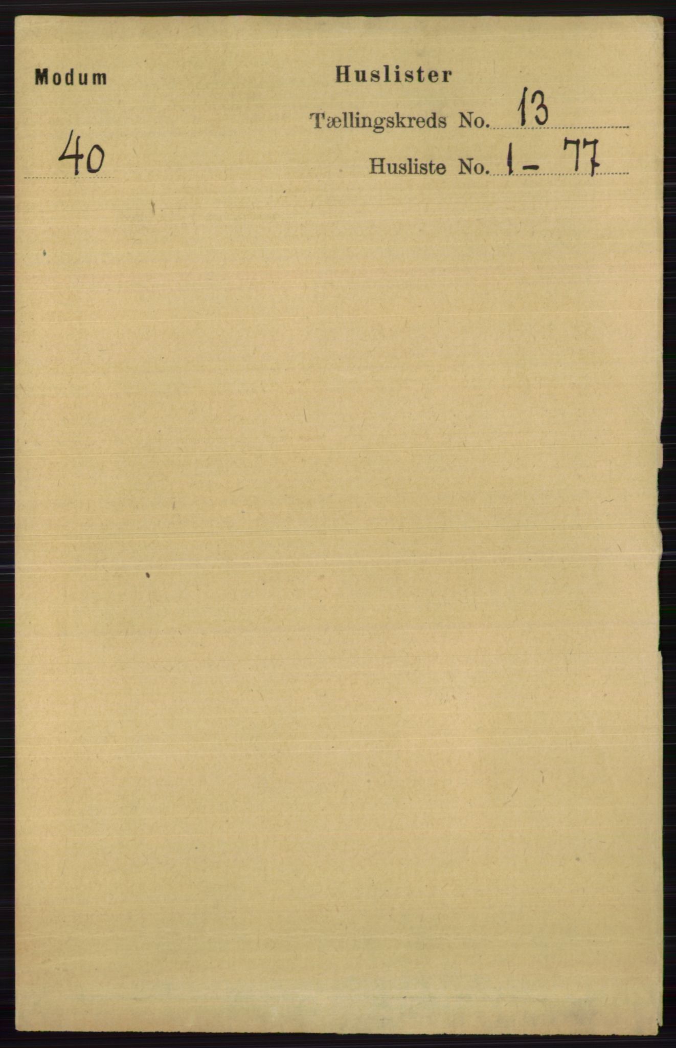 RA, 1891 census for 0623 Modum, 1891, p. 4866