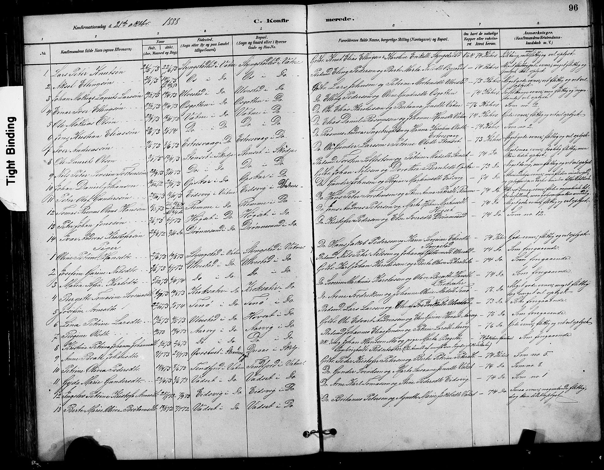 Ministerialprotokoller, klokkerbøker og fødselsregistre - Møre og Romsdal, AV/SAT-A-1454/525/L0376: Parish register (copy) no. 525C02, 1880-1902, p. 96