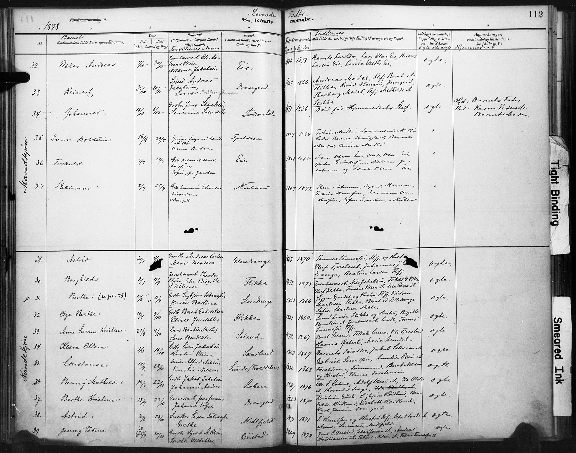 Flekkefjord sokneprestkontor, AV/SAK-1111-0012/F/Fa/Fac/L0008: Parish register (official) no. A 8, 1885-1898, p. 112