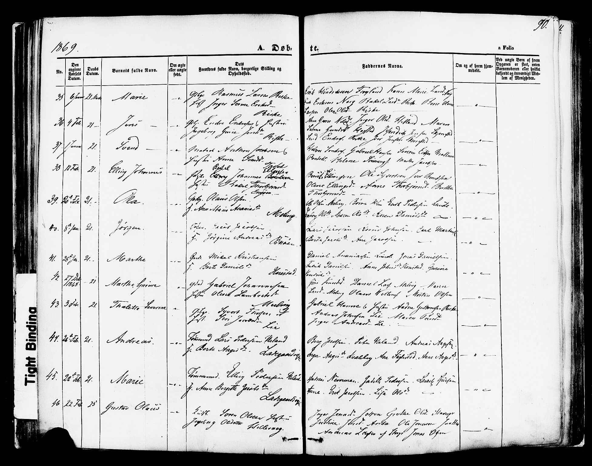Hetland sokneprestkontor, AV/SAST-A-101826/30/30BA/L0003: Parish register (official) no. A 3, 1862-1876, p. 90