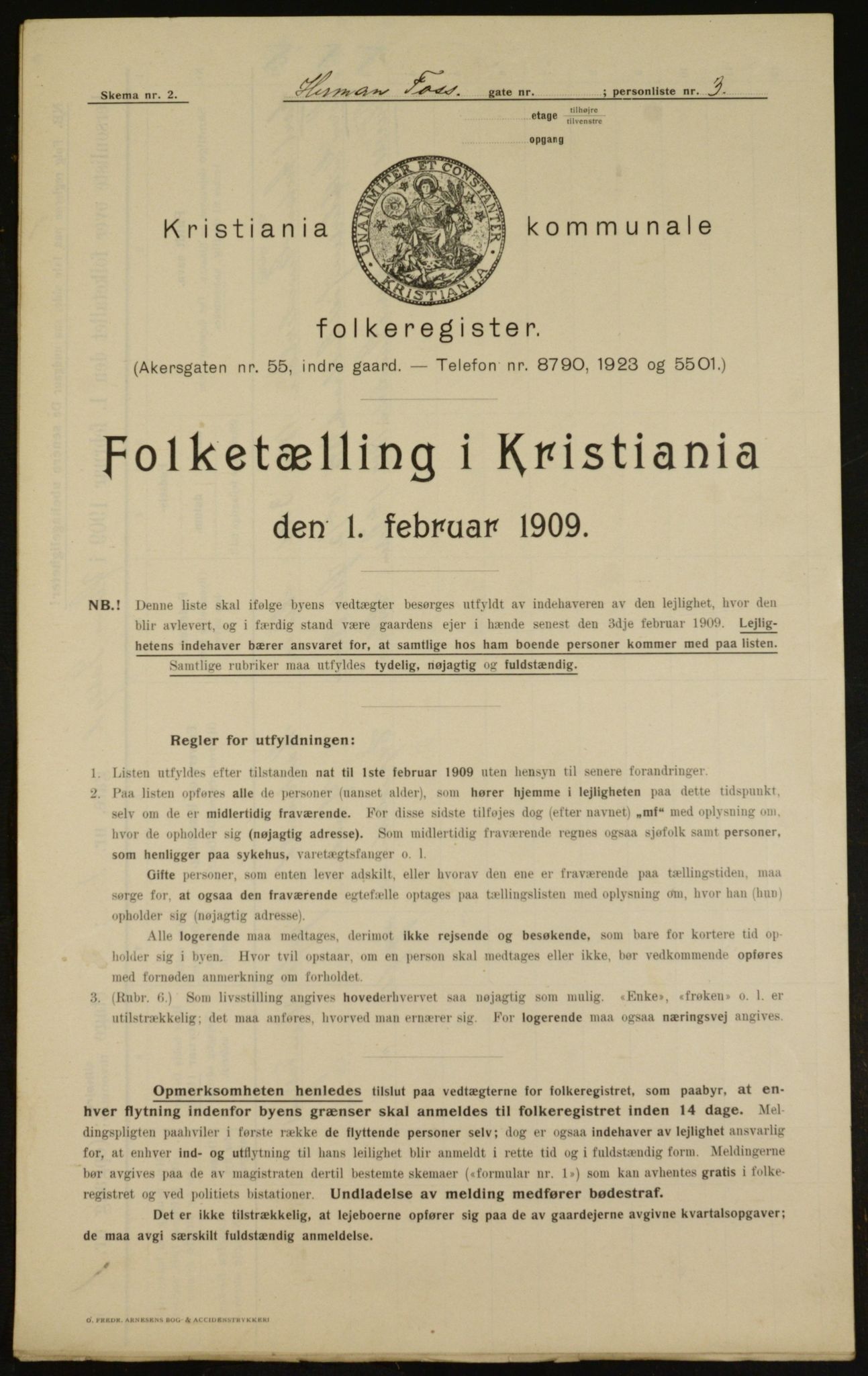 OBA, Municipal Census 1909 for Kristiania, 1909, p. 34980