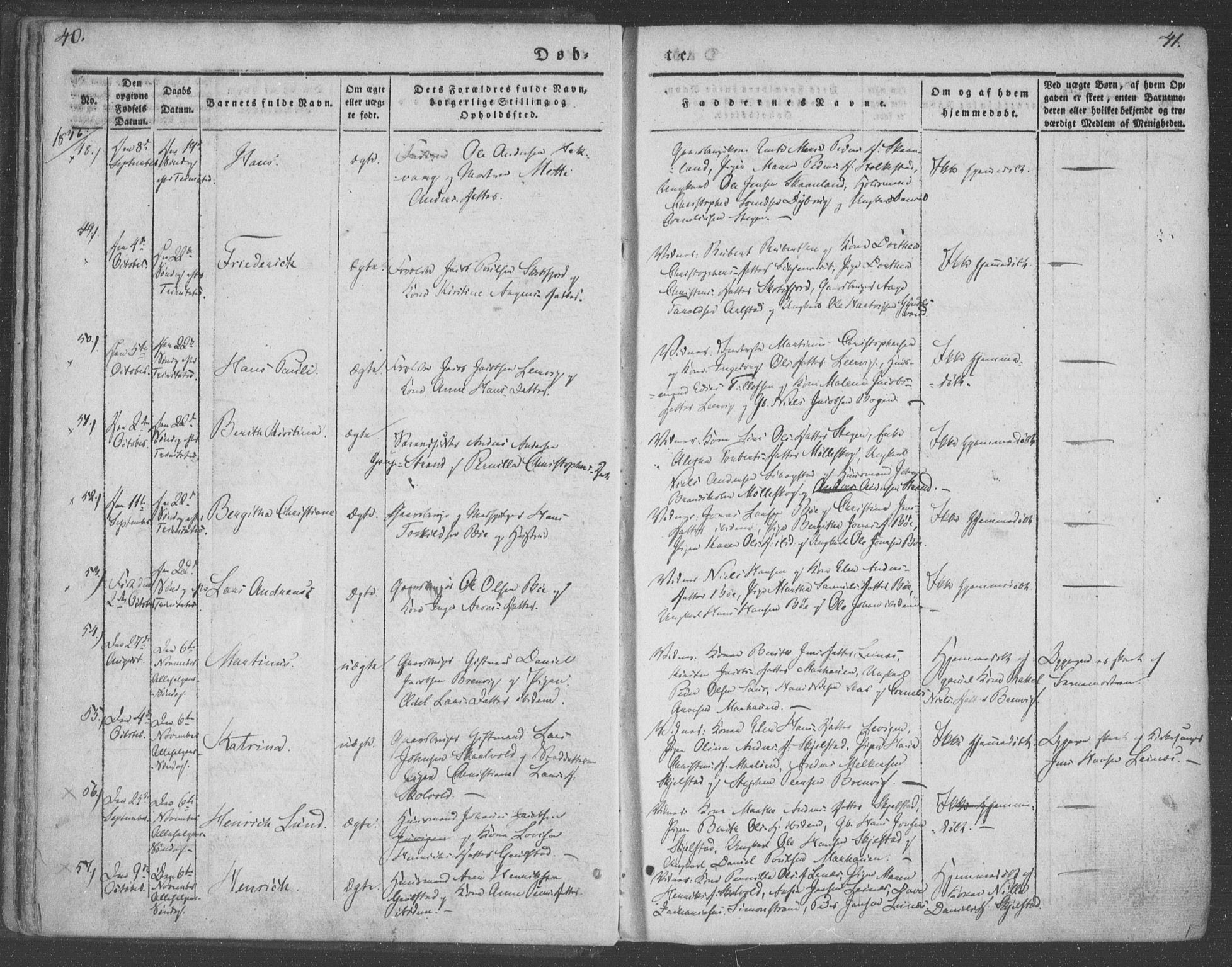 Ministerialprotokoller, klokkerbøker og fødselsregistre - Nordland, AV/SAT-A-1459/855/L0799: Parish register (official) no. 855A07, 1834-1852, p. 40-41