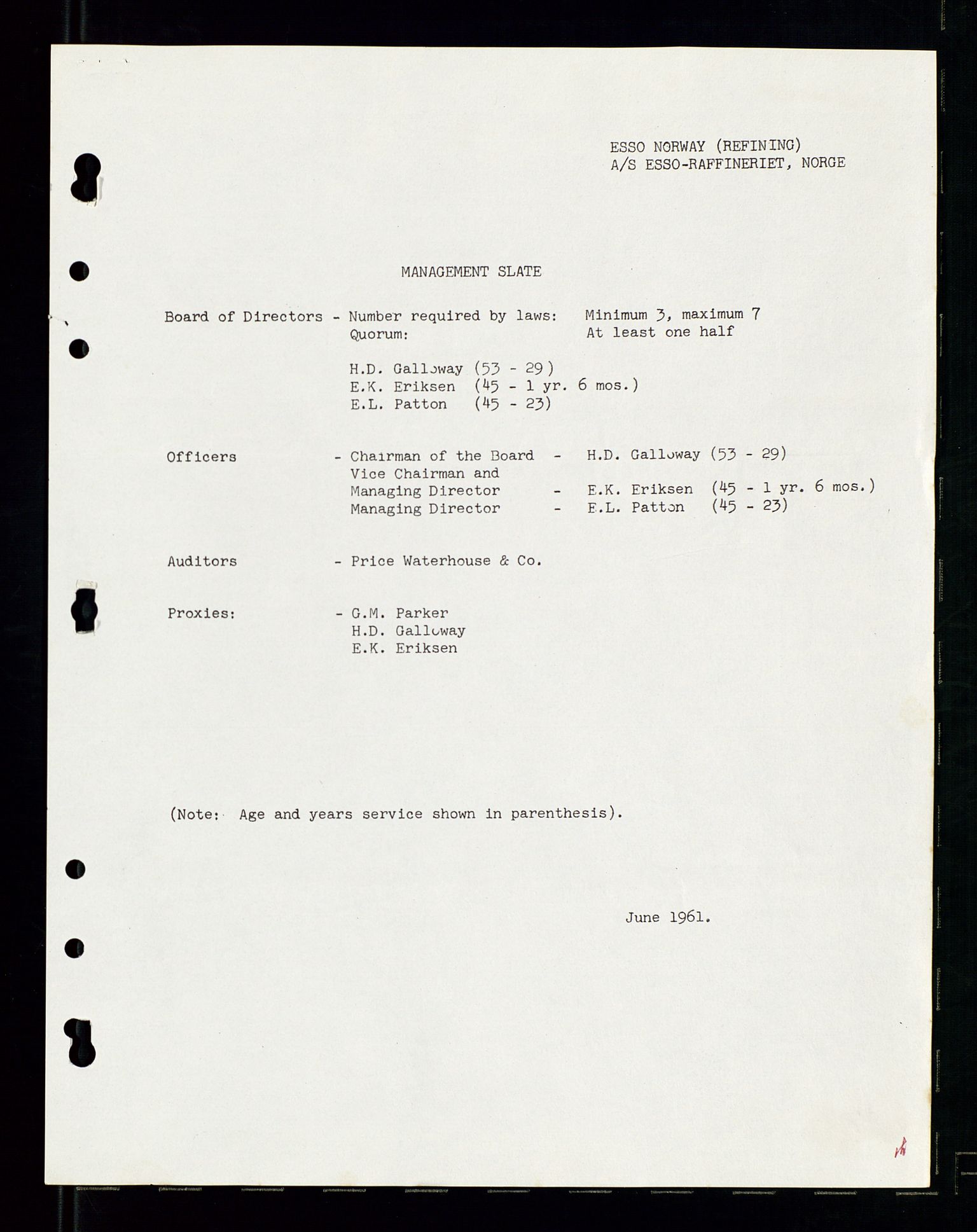 PA 1537 - A/S Essoraffineriet Norge, AV/SAST-A-101957/A/Aa/L0001/0002: Styremøter / Shareholder meetings, board meetings, by laws (vedtekter), 1957-1960, p. 14