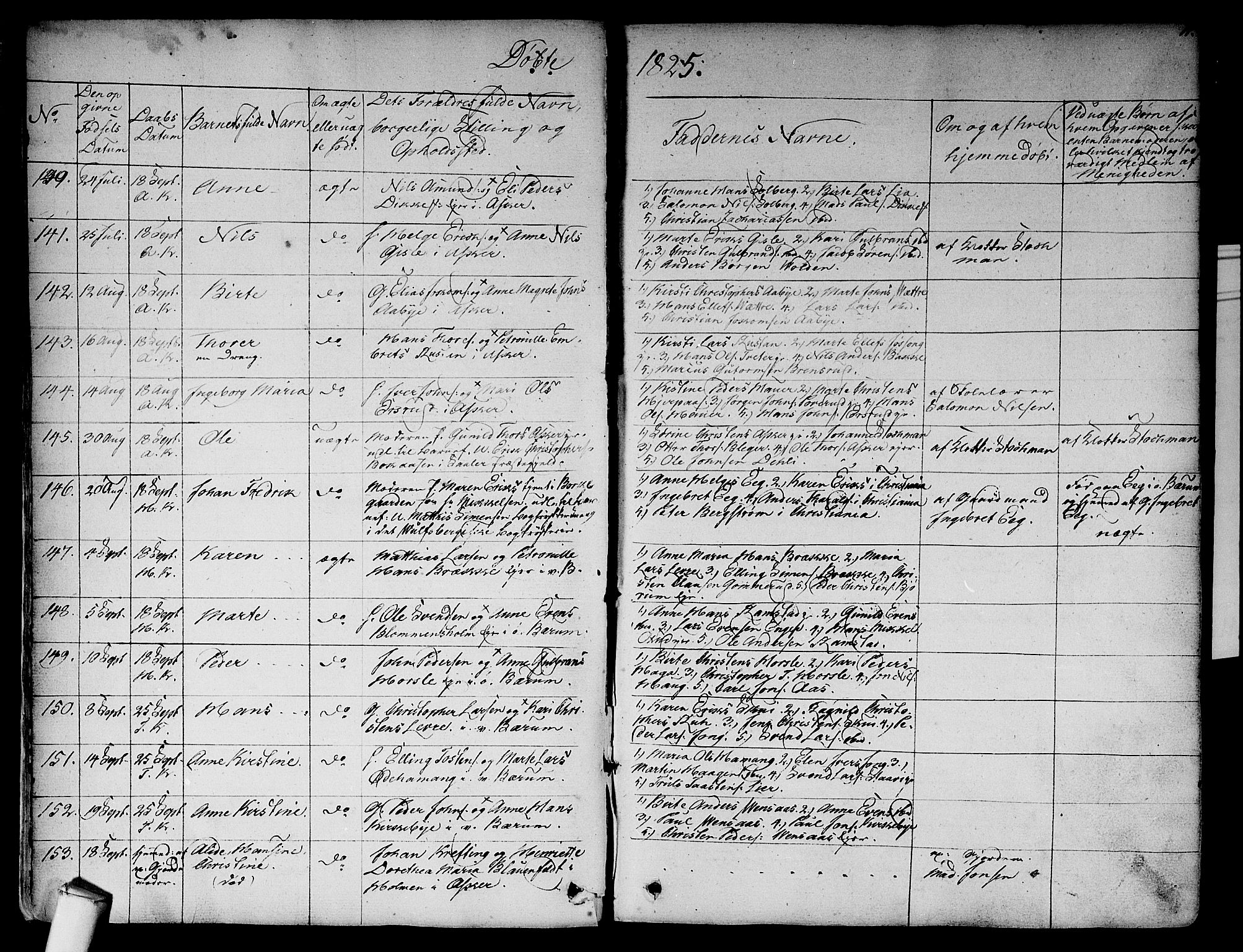 Asker prestekontor Kirkebøker, SAO/A-10256a/F/Fa/L0007: Parish register (official) no. I 7, 1825-1864, p. 11
