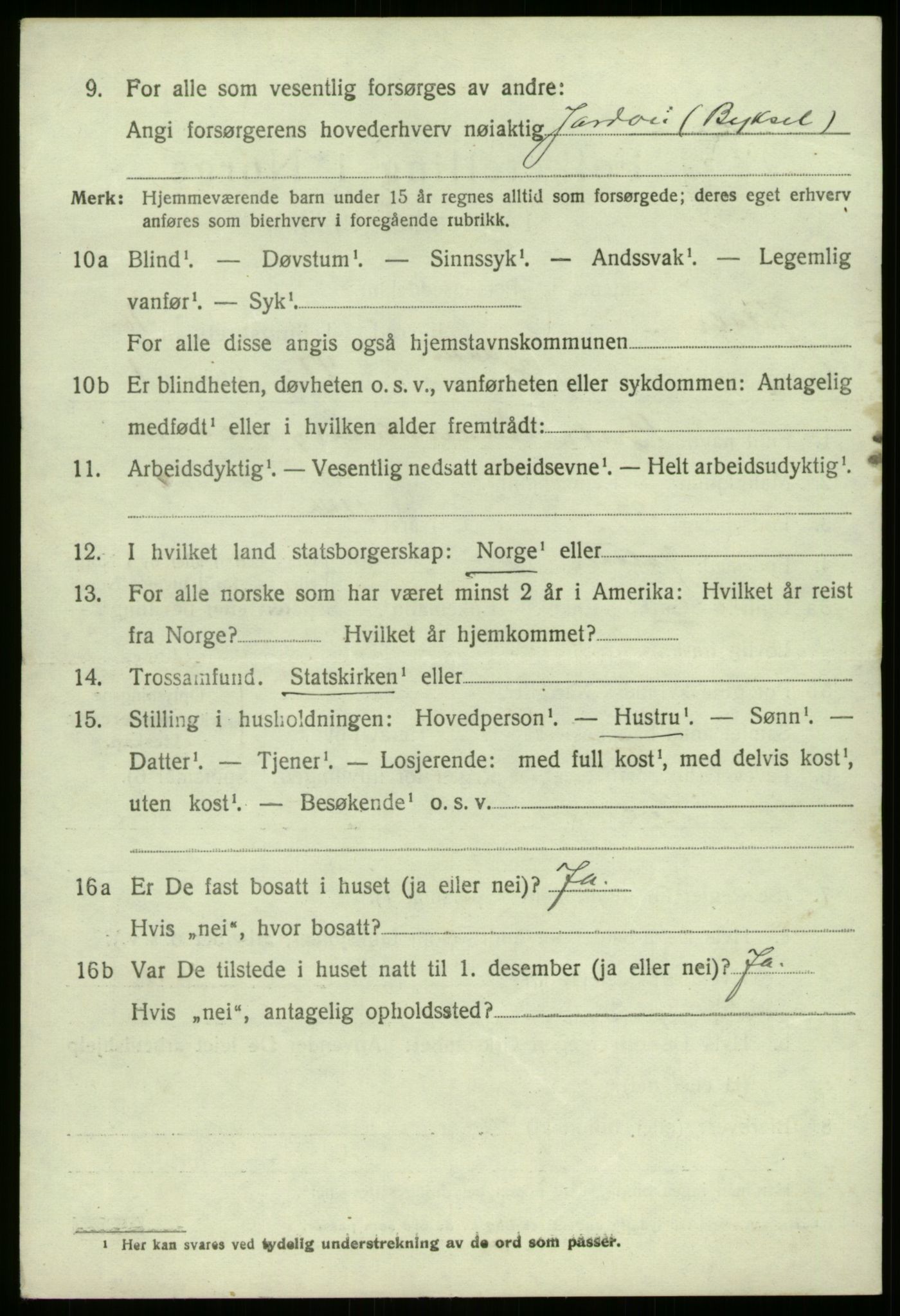 SAB, 1920 census for Jølster, 1920, p. 5051