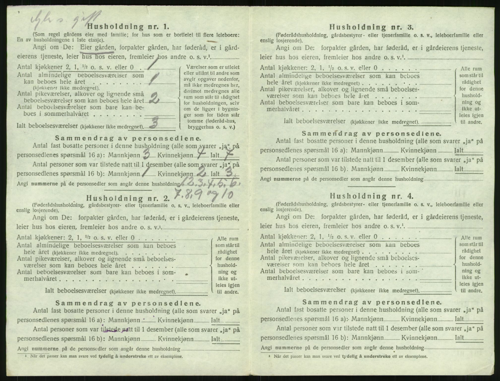 SAT, 1920 census for Borge, 1920, p. 448