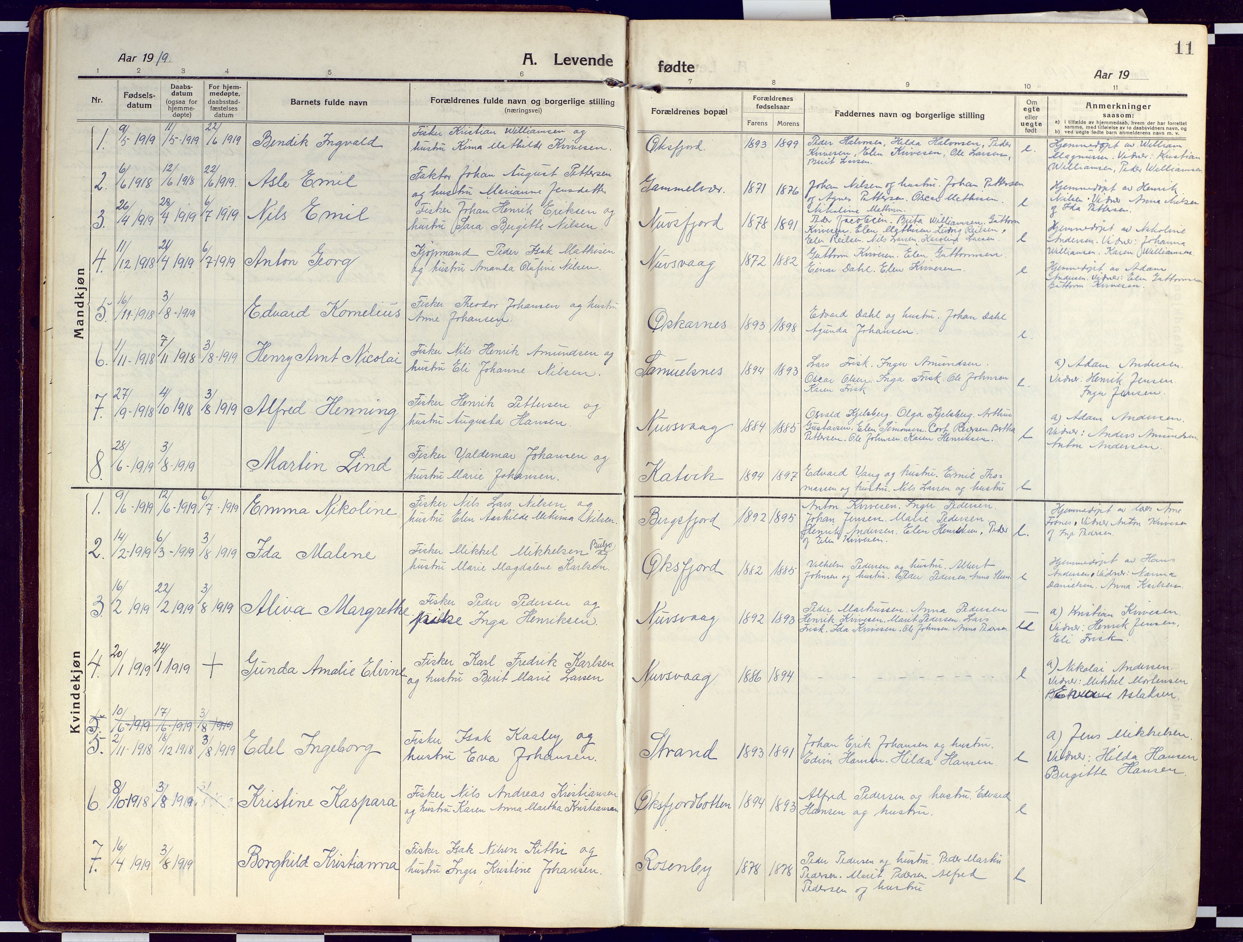 Loppa sokneprestkontor, SATØ/S-1339/H/Ha/L0012kirke: Parish register (official) no. 12, 1917-1932, p. 11