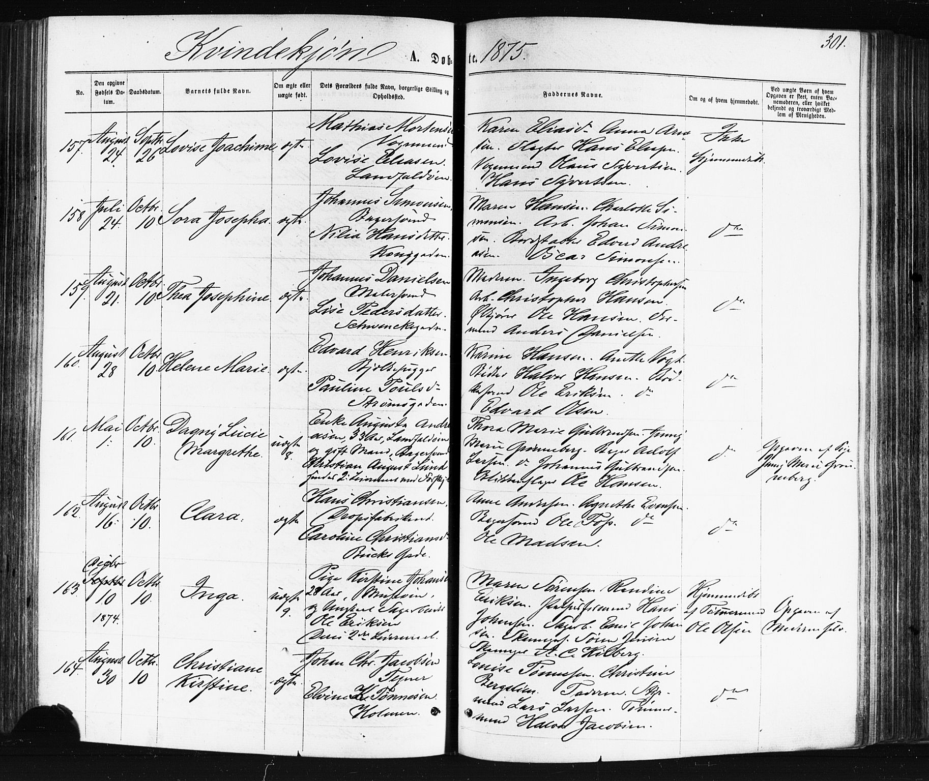 Bragernes kirkebøker, AV/SAKO-A-6/F/Fb/L0004: Parish register (official) no. II 4, 1869-1875, p. 301