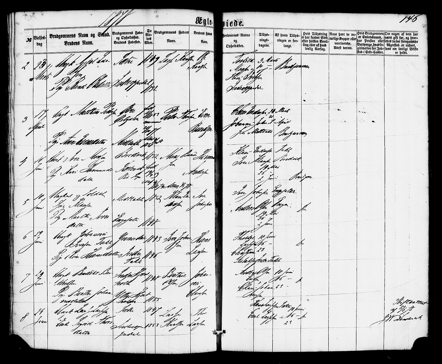 Gulen sokneprestembete, SAB/A-80201/H/Haa/Haac/L0001: Parish register (official) no. C 1, 1859-1881, p. 146