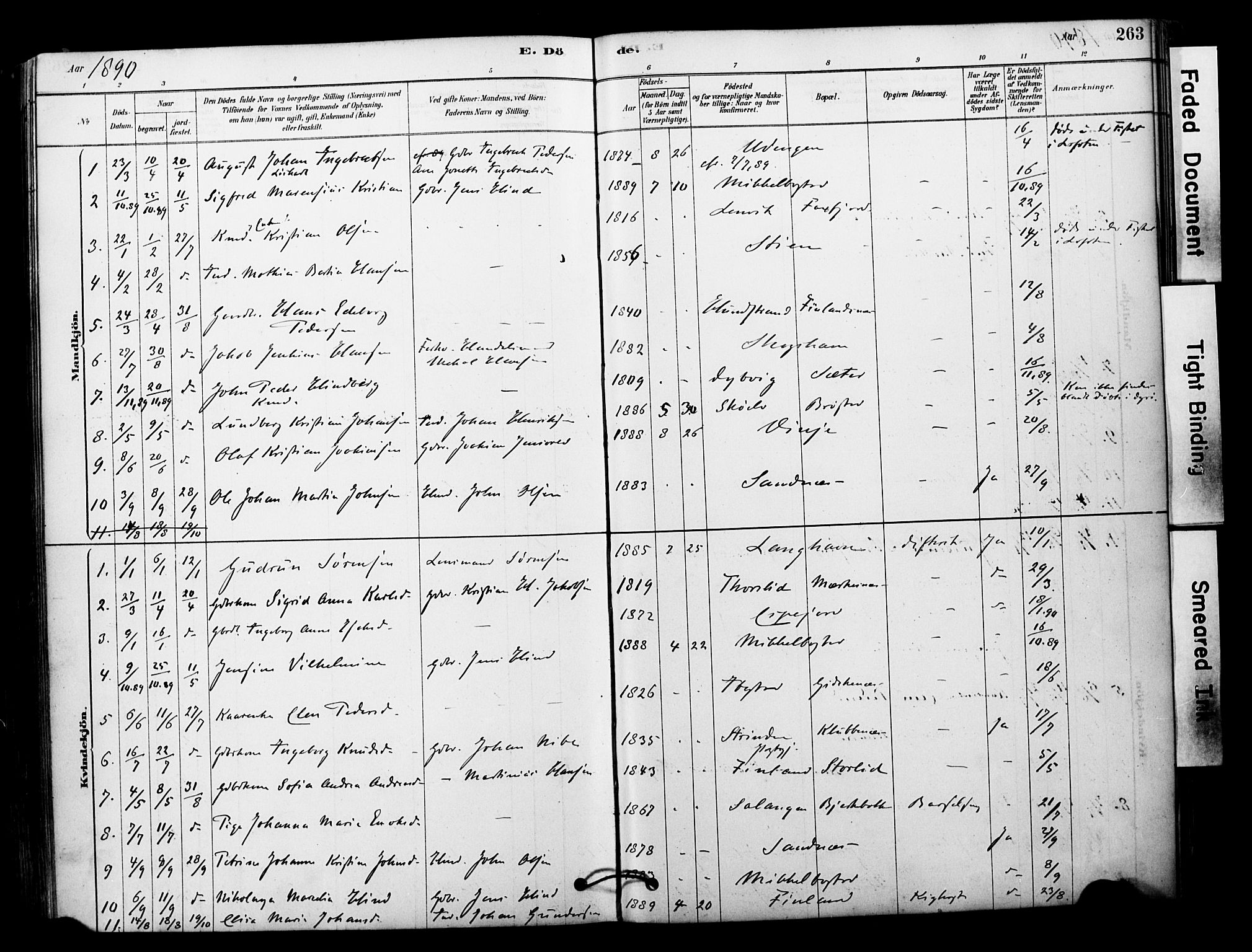 Tranøy sokneprestkontor, SATØ/S-1313/I/Ia/Iaa/L0011kirke: Parish register (official) no. 11, 1878-1904, p. 263