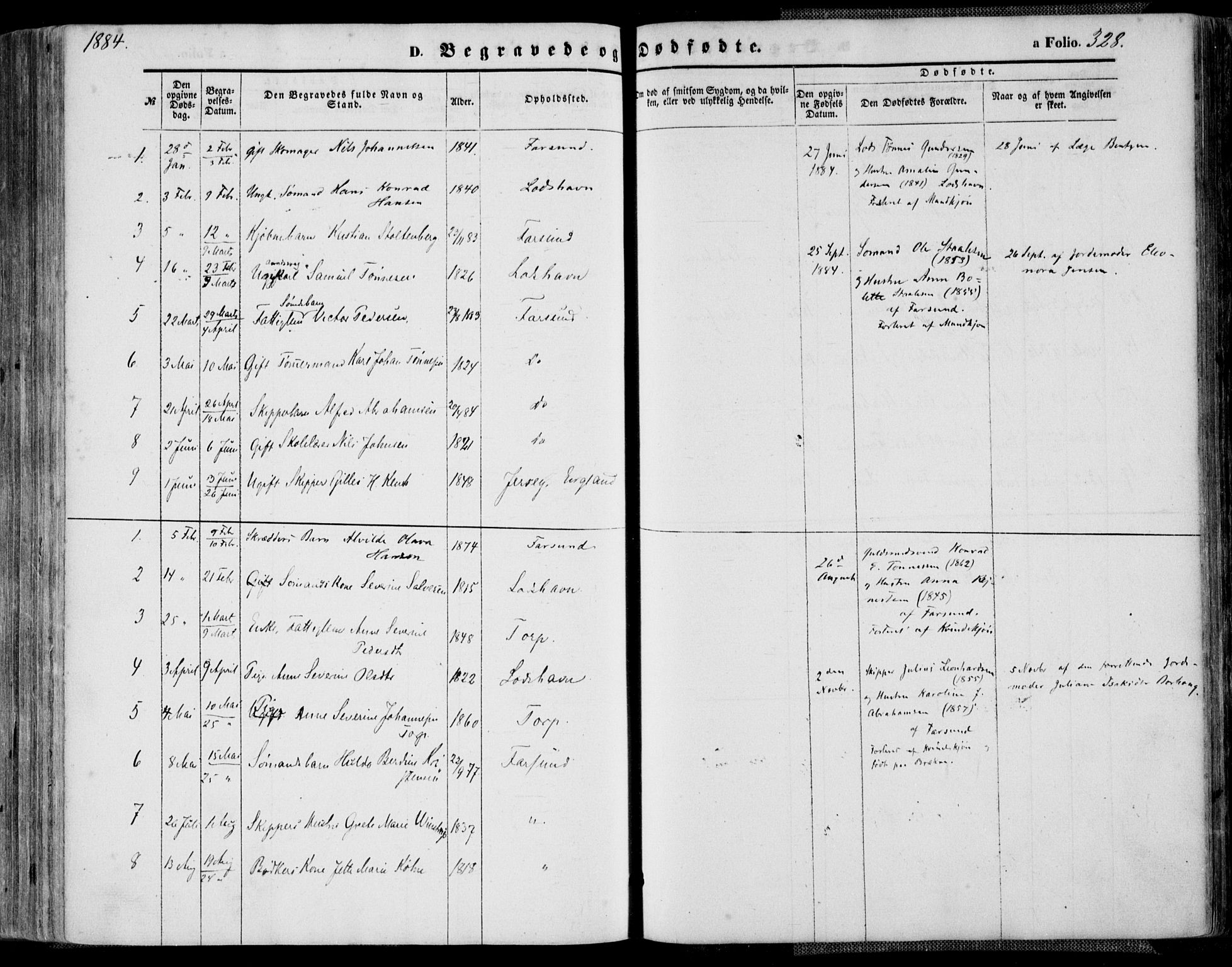 Farsund sokneprestkontor, SAK/1111-0009/F/Fa/L0005: Parish register (official) no. A 5, 1863-1886, p. 328