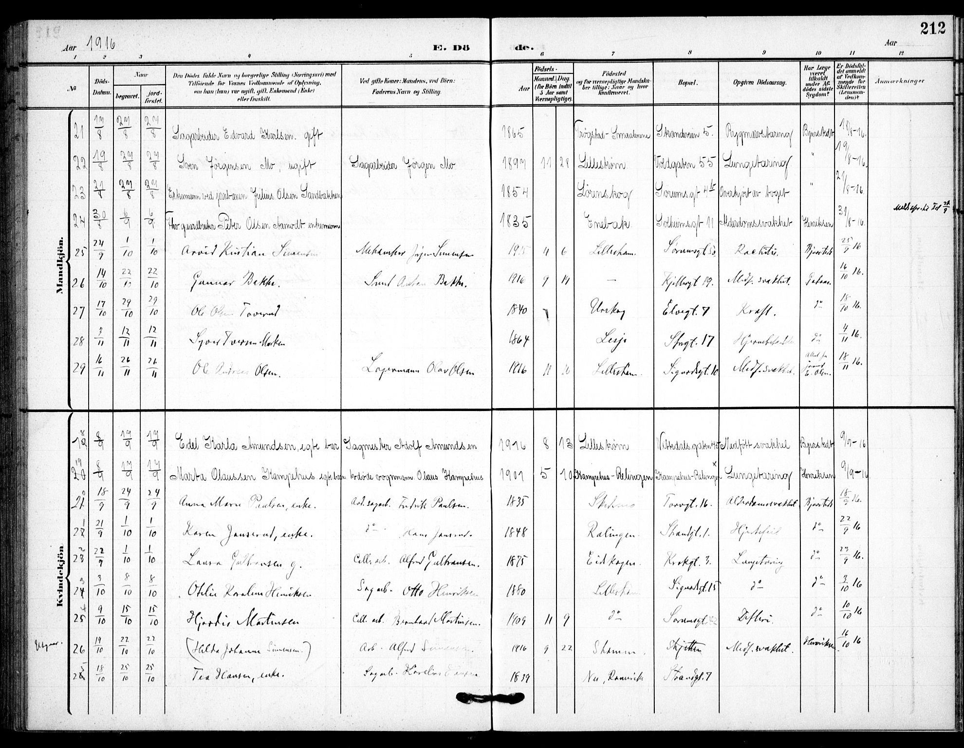 Skedsmo prestekontor Kirkebøker, AV/SAO-A-10033a/F/Fc/L0001: Parish register (official) no. III 1, 1908-1916, p. 212