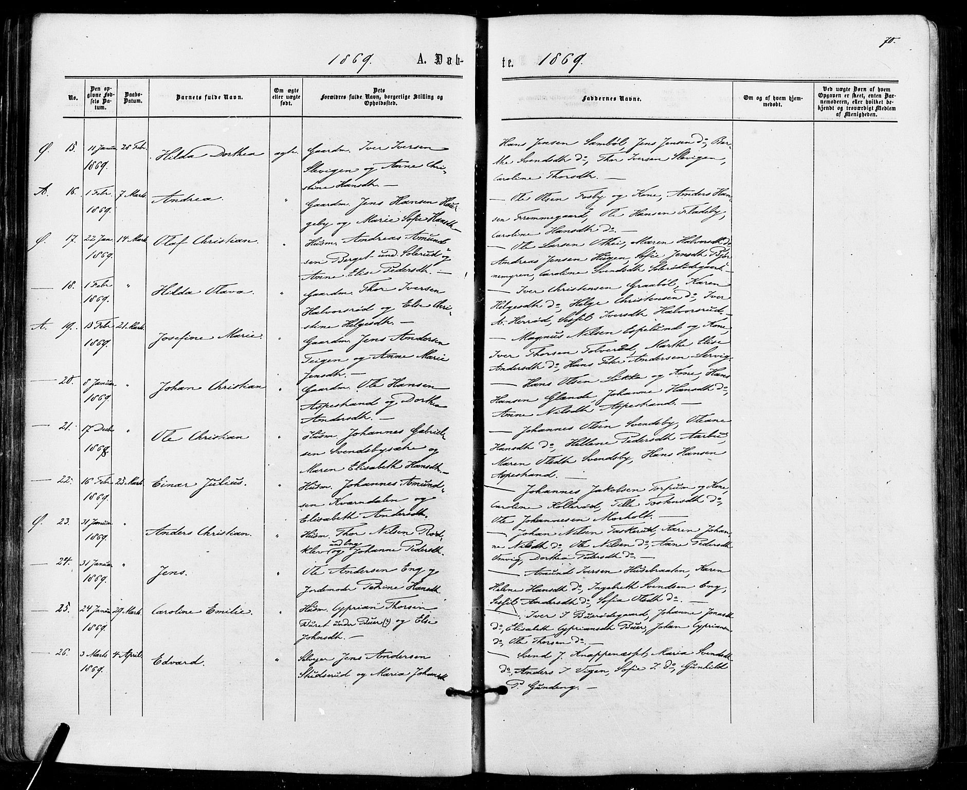 Aremark prestekontor Kirkebøker, SAO/A-10899/F/Fc/L0004: Parish register (official) no. III 4, 1866-1877, p. 69-70